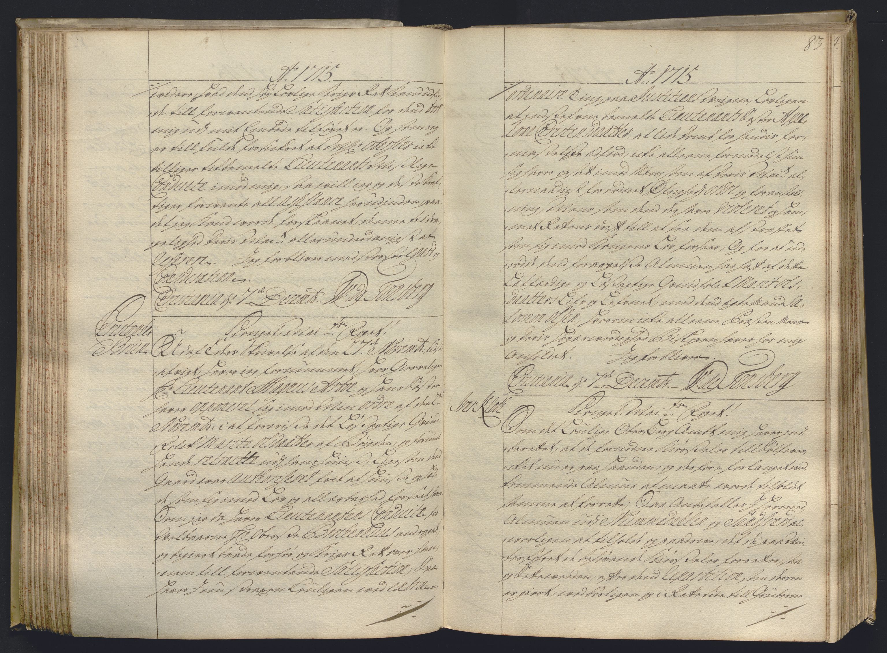 Kristiania stiftamt, AV/SAO-A-10386/B/Ba/L0004: Kopibok, 1715-1717, p. 82b-83a