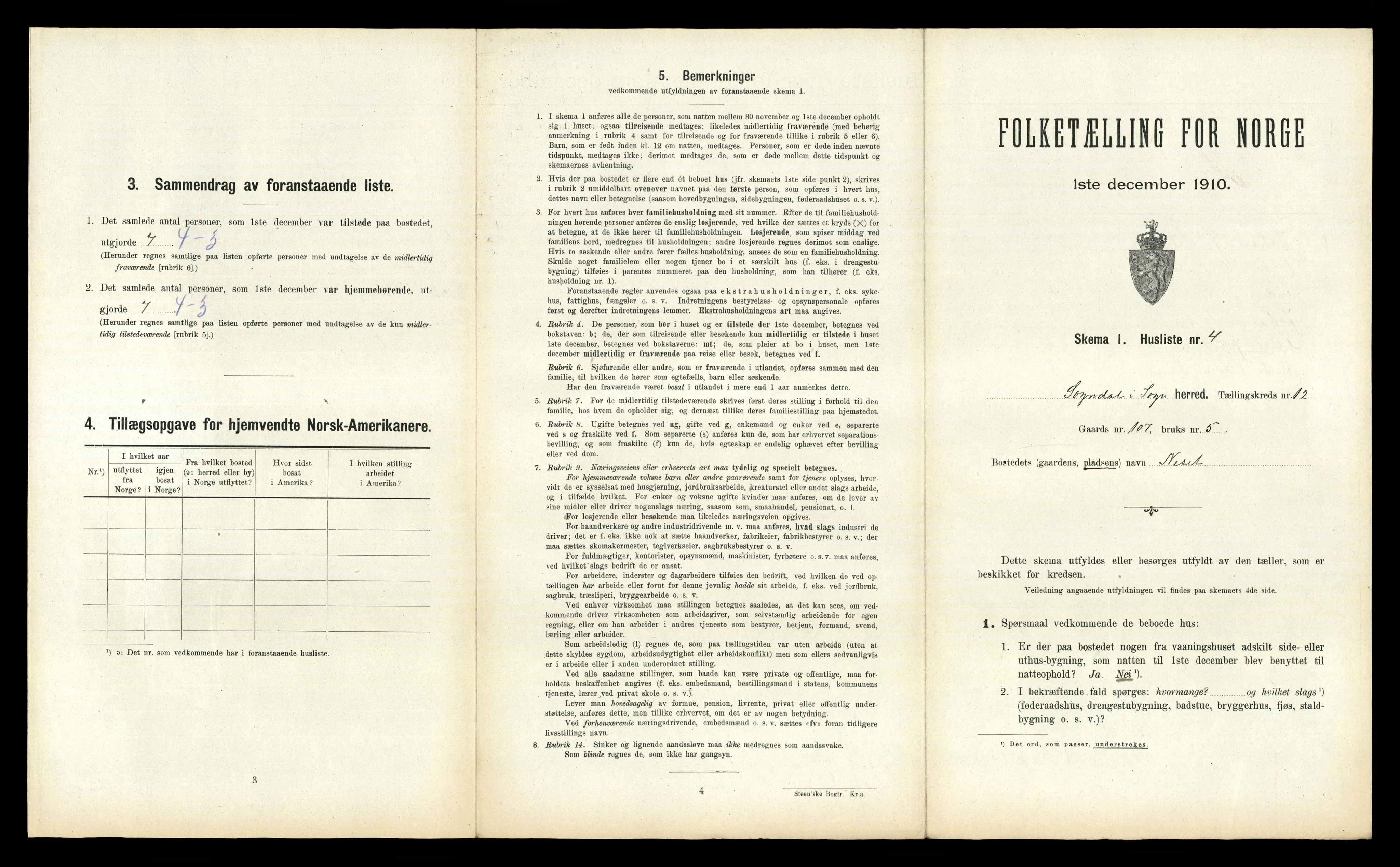 RA, 1910 census for Sogndal, 1910, p. 1178