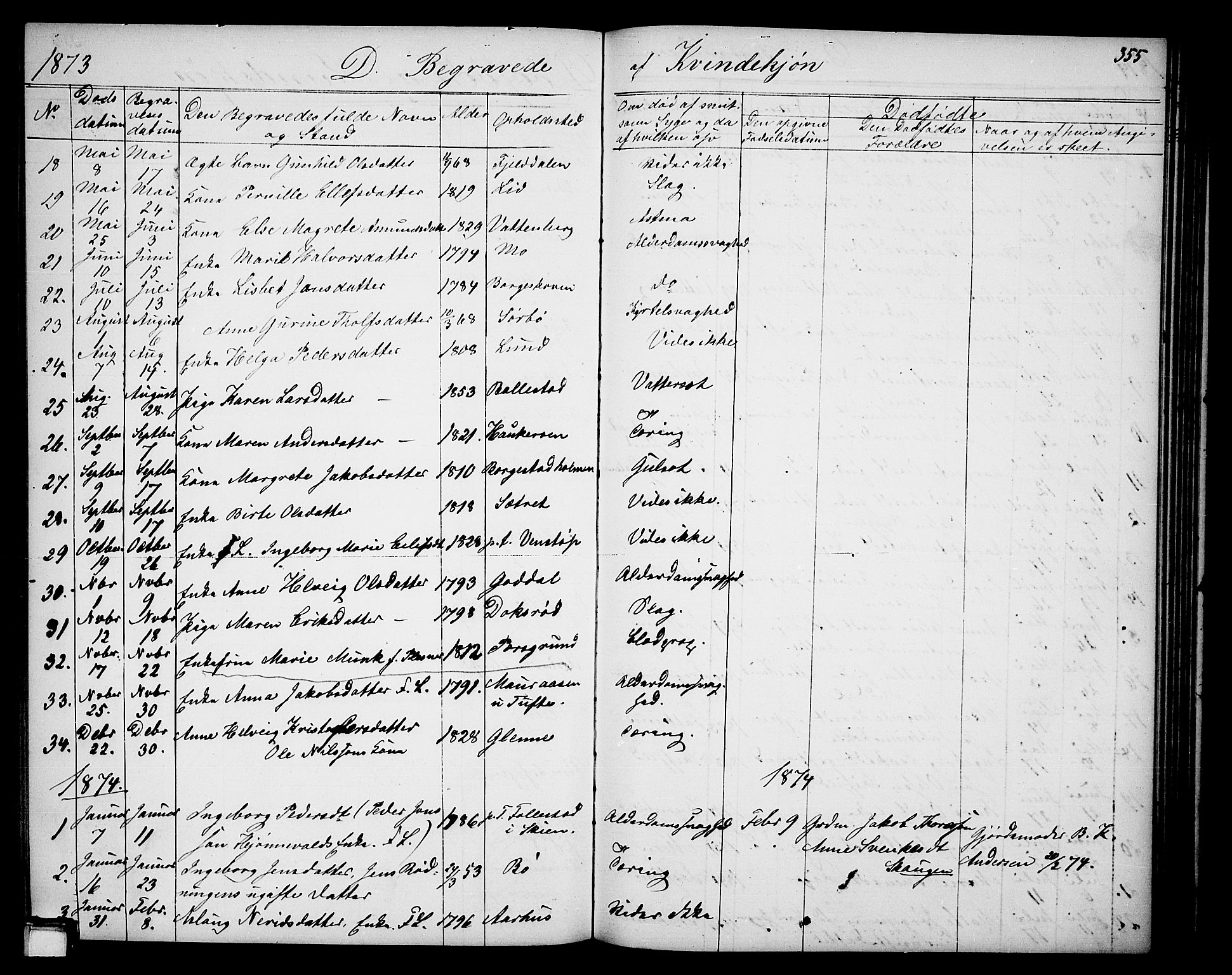 Gjerpen kirkebøker, SAKO/A-265/G/Ga/L0001: Parish register (copy) no. I 1, 1864-1882, p. 355