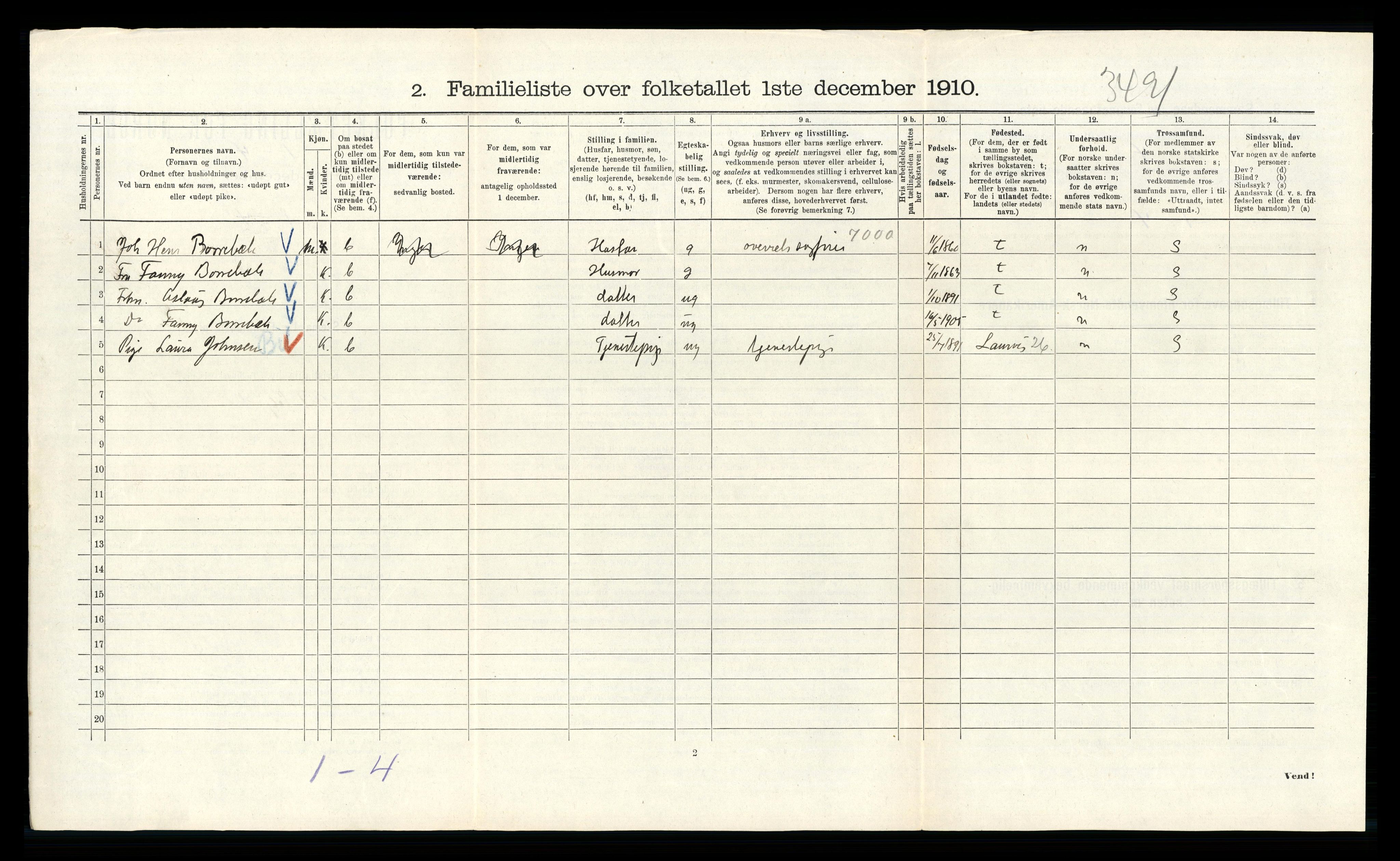 RA, 1910 census for Kristiania, 1910, p. 2536