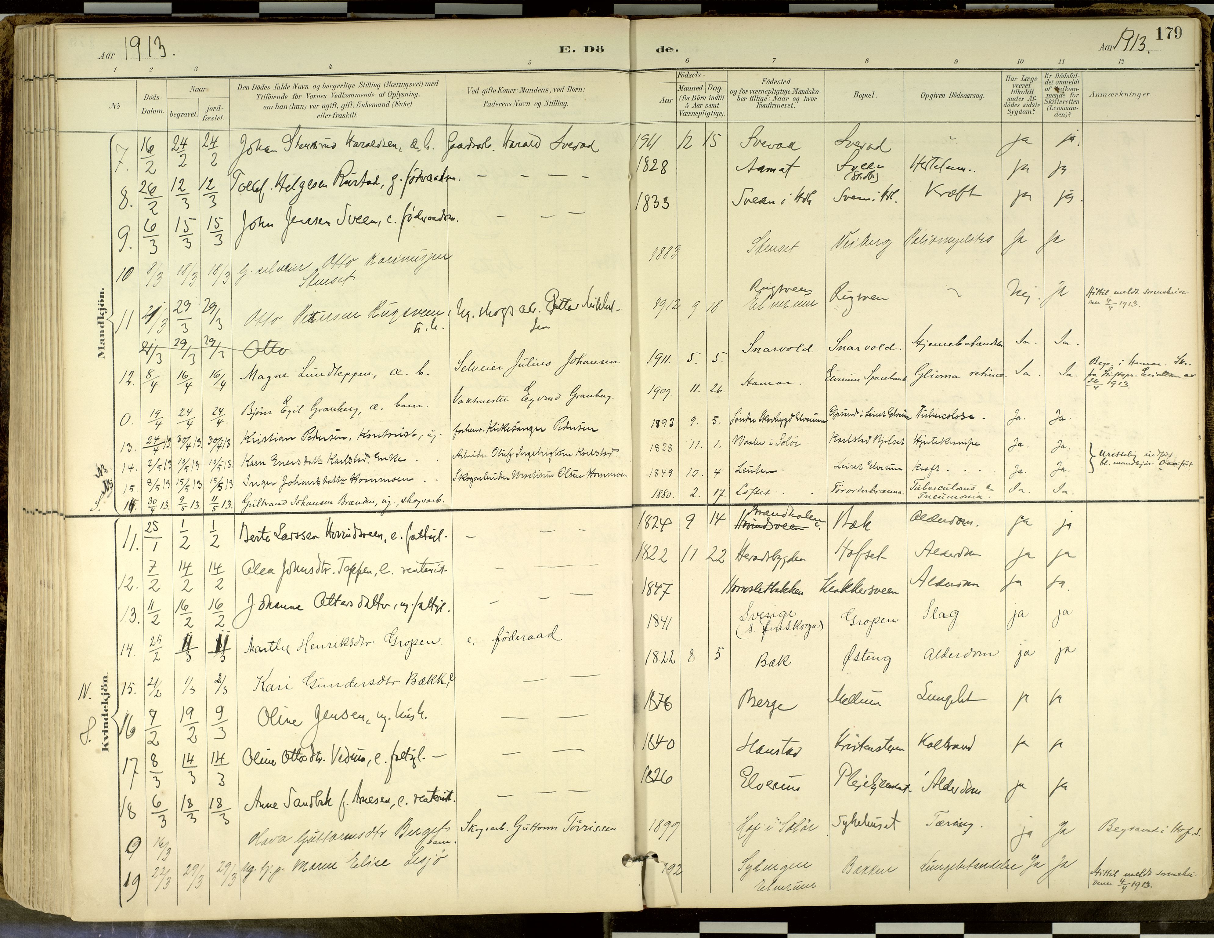 Elverum prestekontor, SAH/PREST-044/H/Ha/Haa/L0018: Parish register (official) no. 18, 1894-1914, p. 179