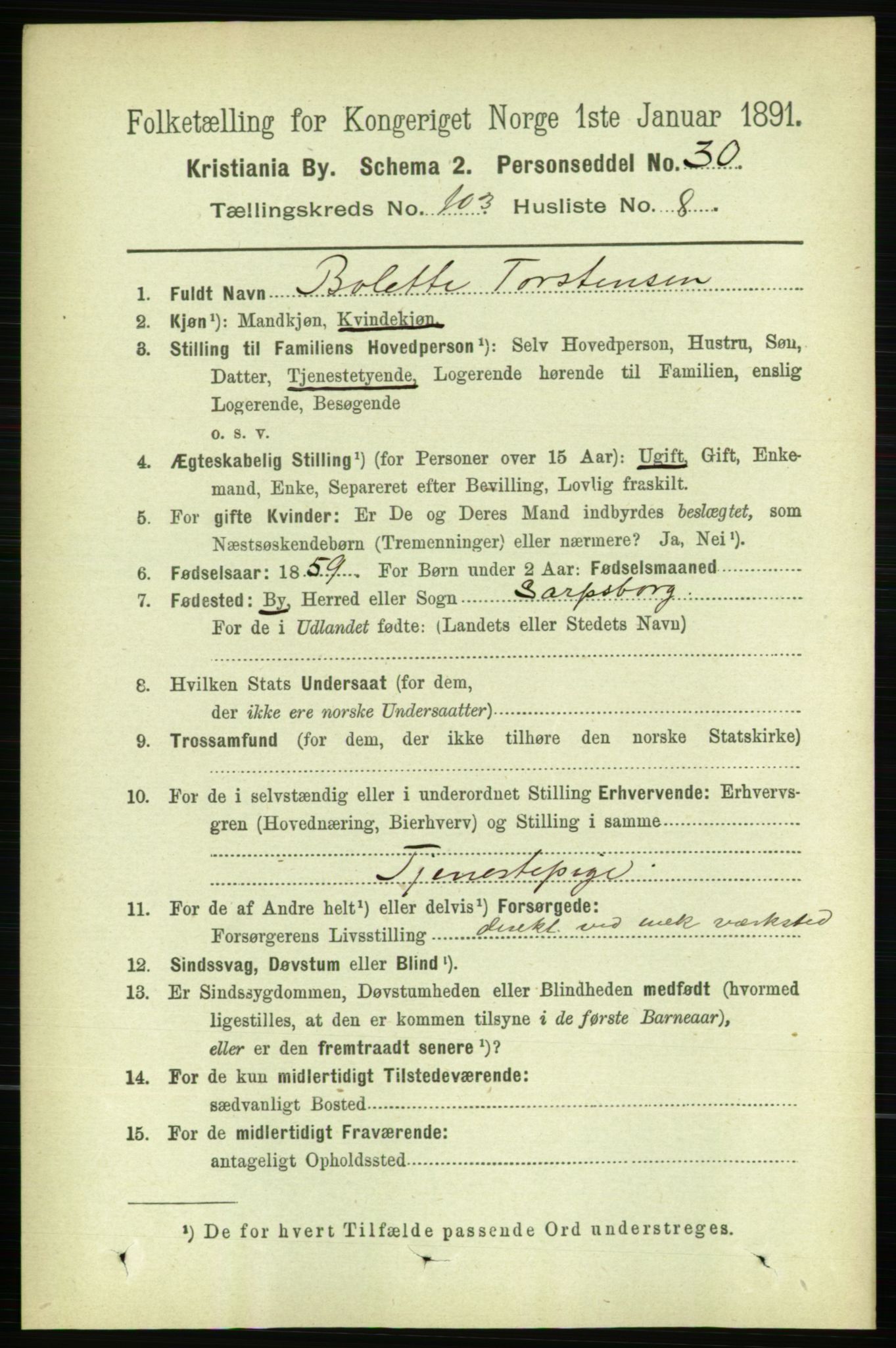 RA, 1891 census for 0301 Kristiania, 1891, p. 51544