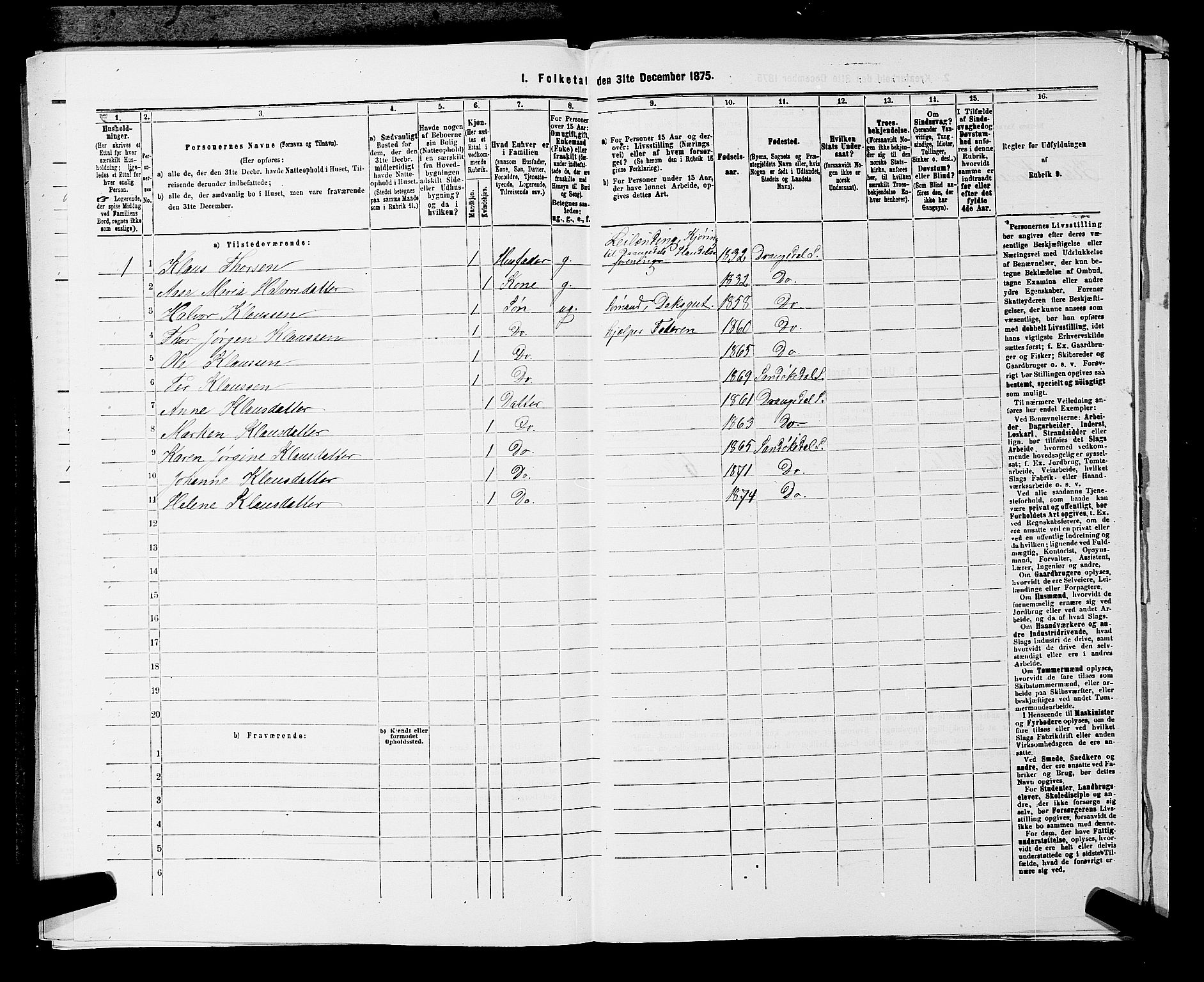 SAKO, 1875 census for 0816P Sannidal, 1875, p. 394