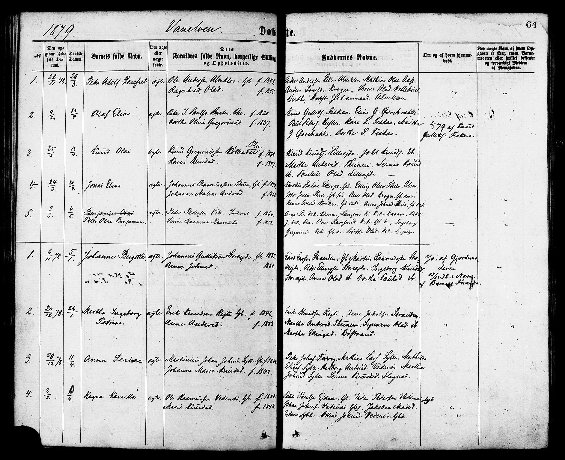 Ministerialprotokoller, klokkerbøker og fødselsregistre - Møre og Romsdal, SAT/A-1454/501/L0007: Parish register (official) no. 501A07, 1868-1884, p. 64