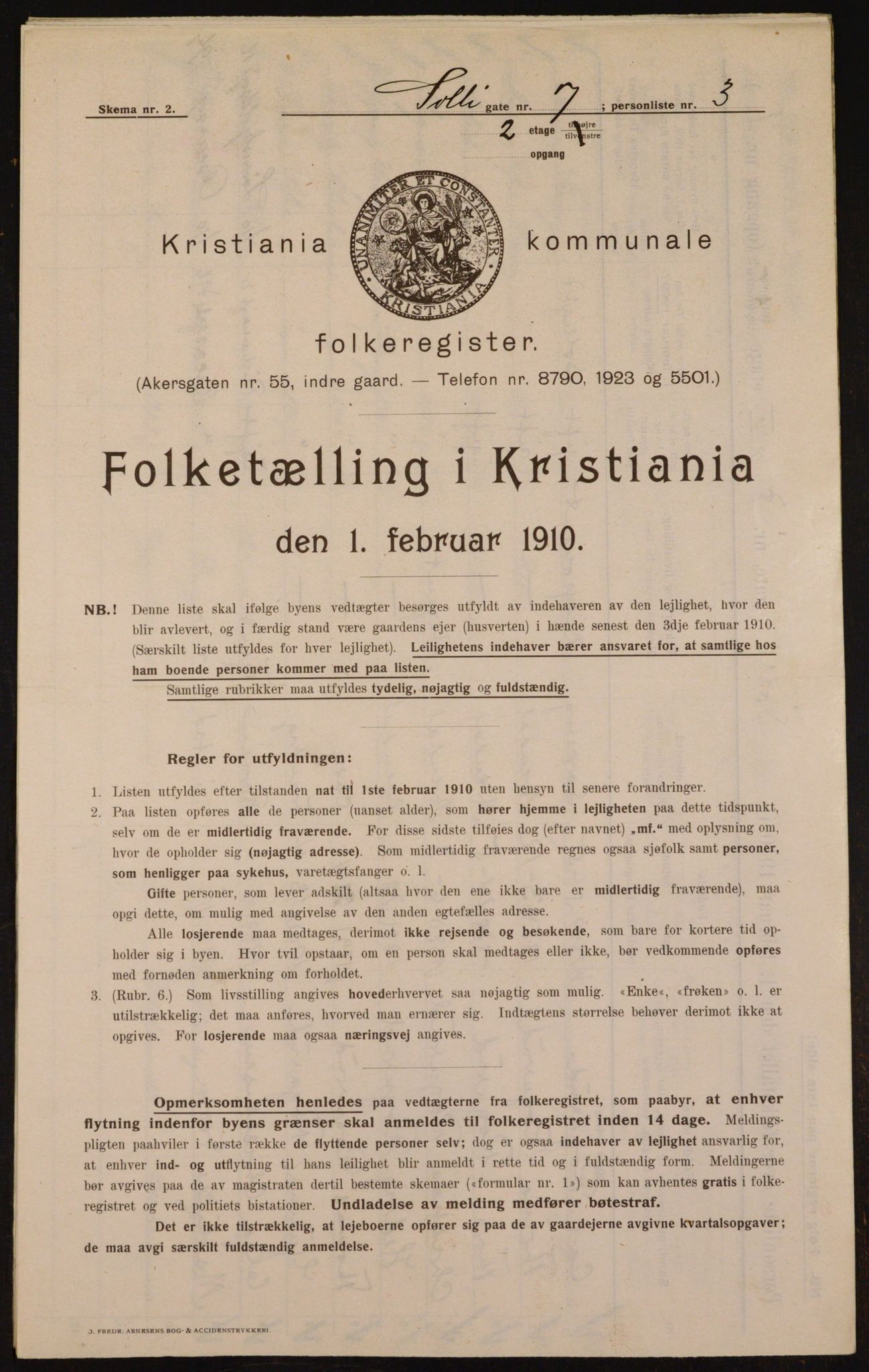 OBA, Municipal Census 1910 for Kristiania, 1910, p. 95010