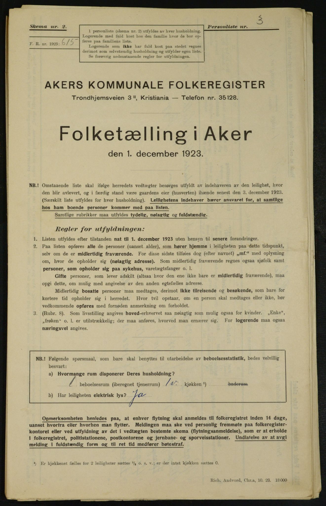 , Municipal Census 1923 for Aker, 1923, p. 26870