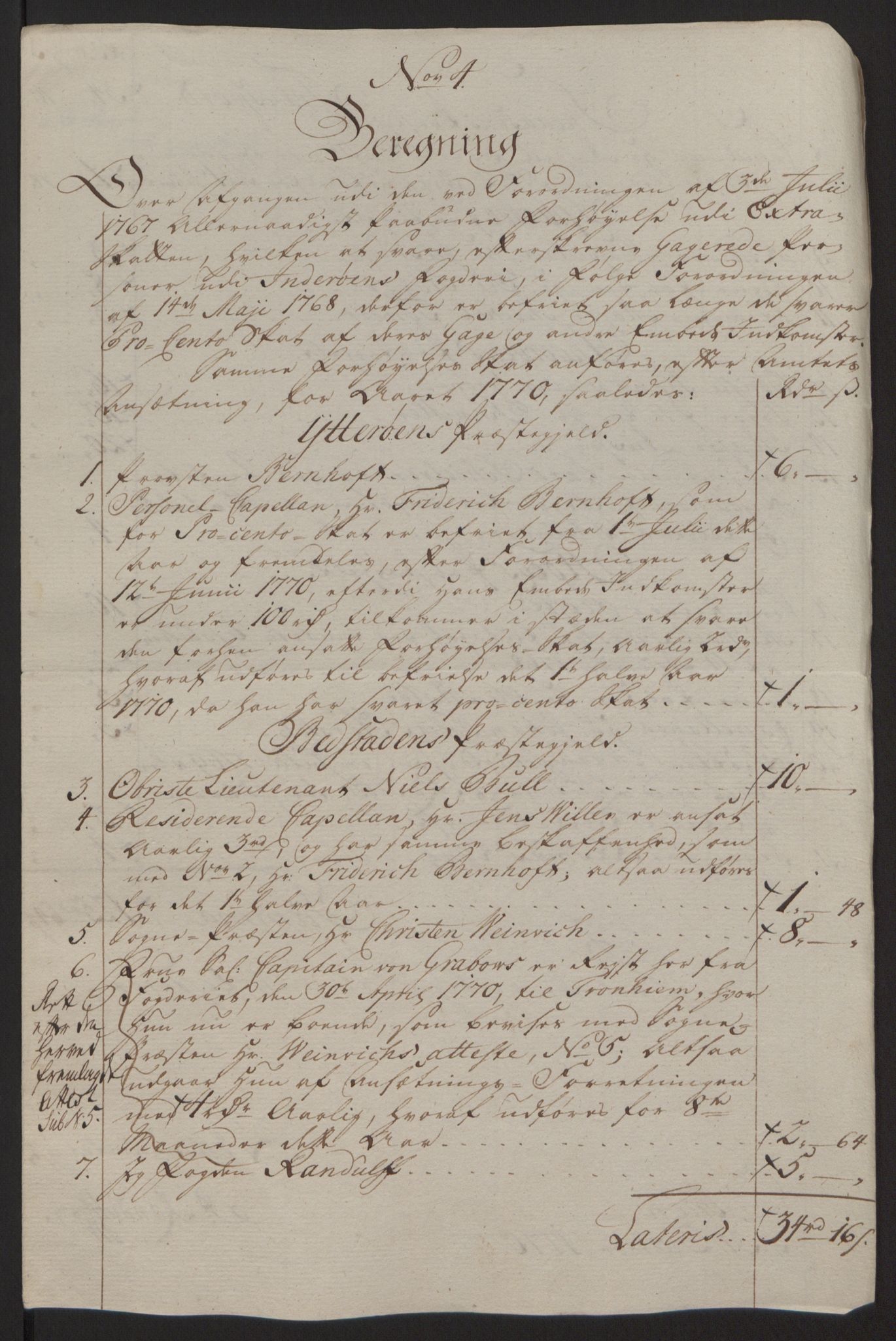 Rentekammeret inntil 1814, Reviderte regnskaper, Fogderegnskap, AV/RA-EA-4092/R63/L4420: Ekstraskatten Inderøy, 1762-1772, p. 392