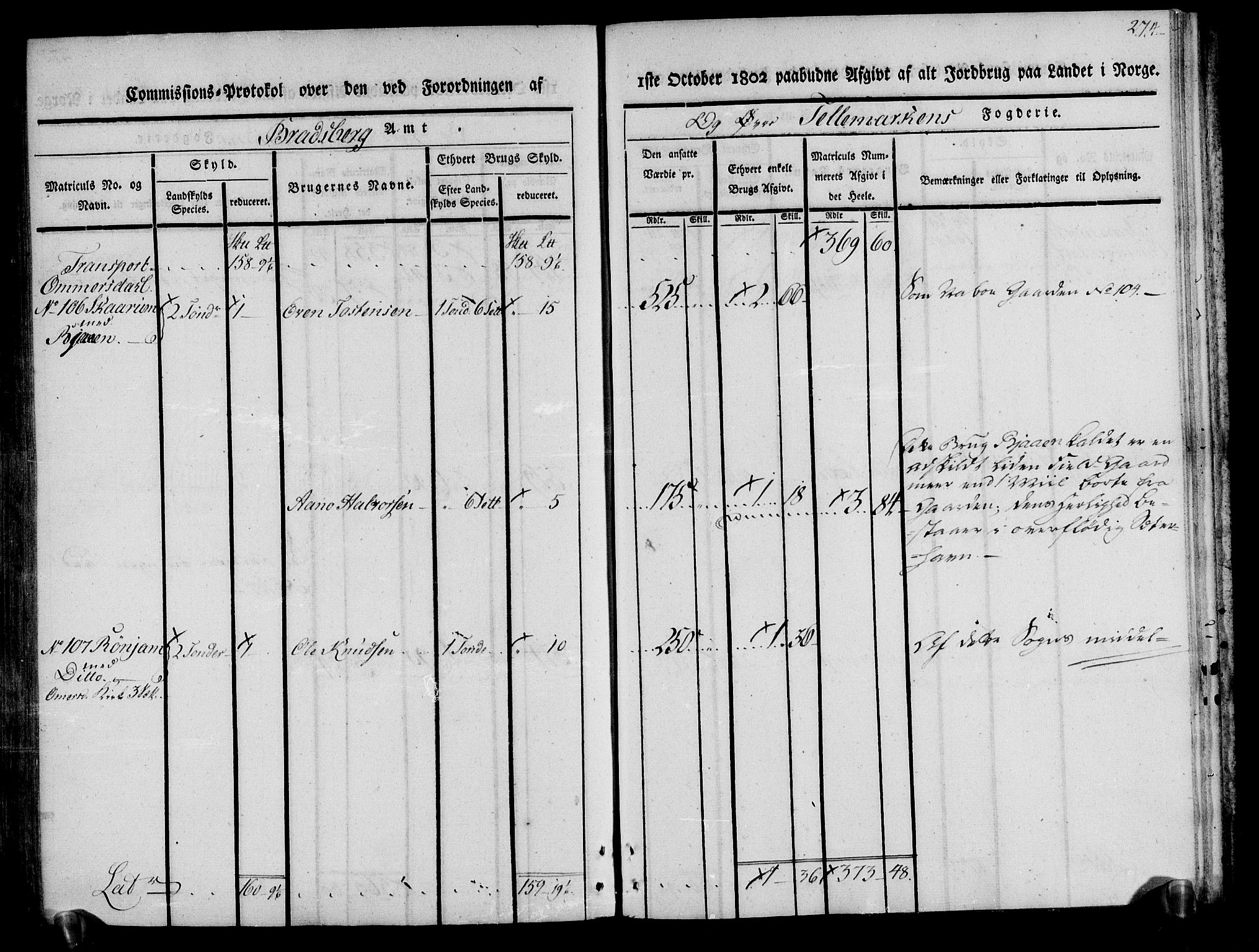 Rentekammeret inntil 1814, Realistisk ordnet avdeling, AV/RA-EA-4070/N/Ne/Nea/L0074: Øvre Telemarken fogderi. Kommisjonsprotokoll for fogderiets østre del - Tinn, Hjartdal og Seljord prestegjeld., 1803, p. 275