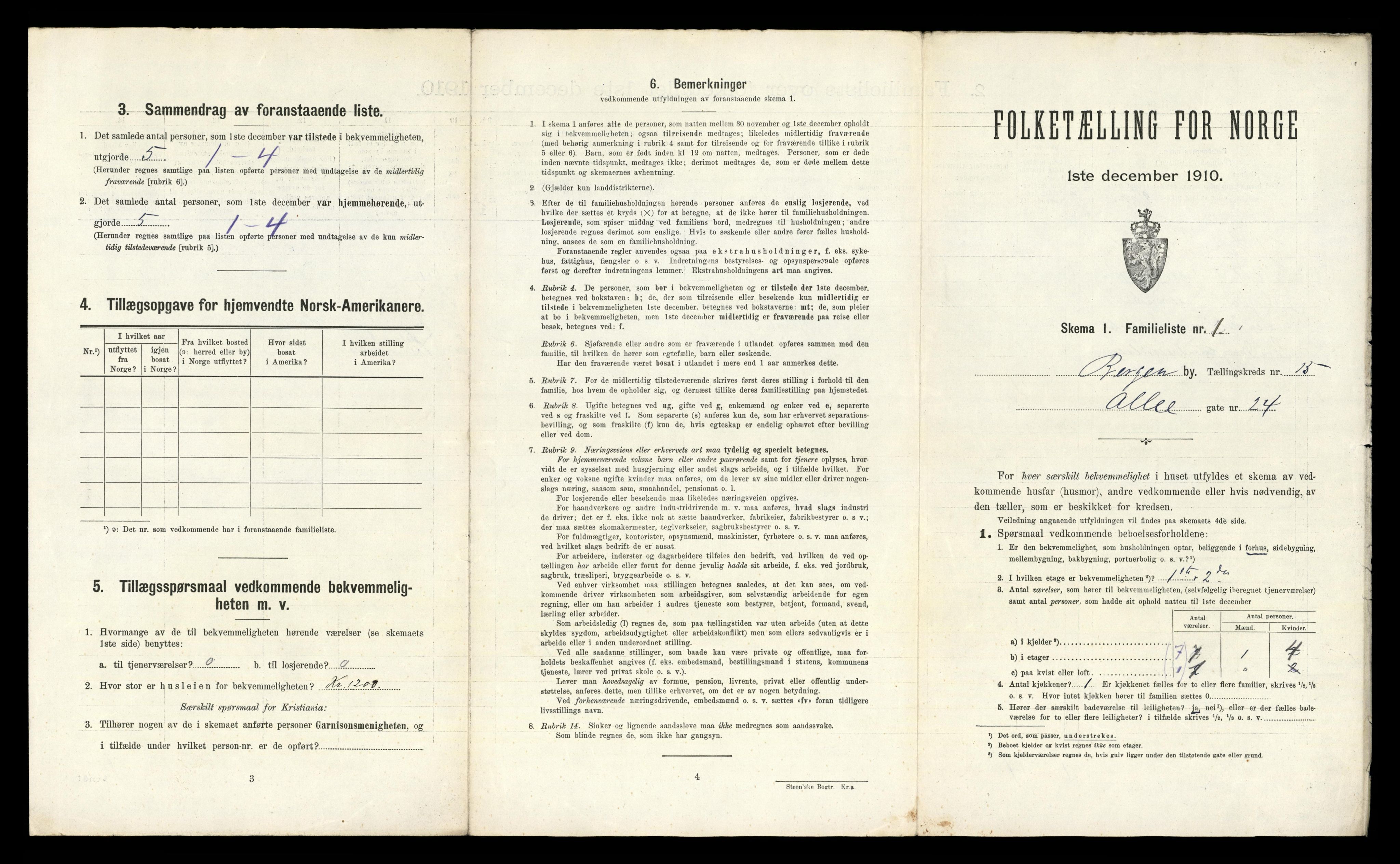 RA, 1910 census for Bergen, 1910, p. 4795