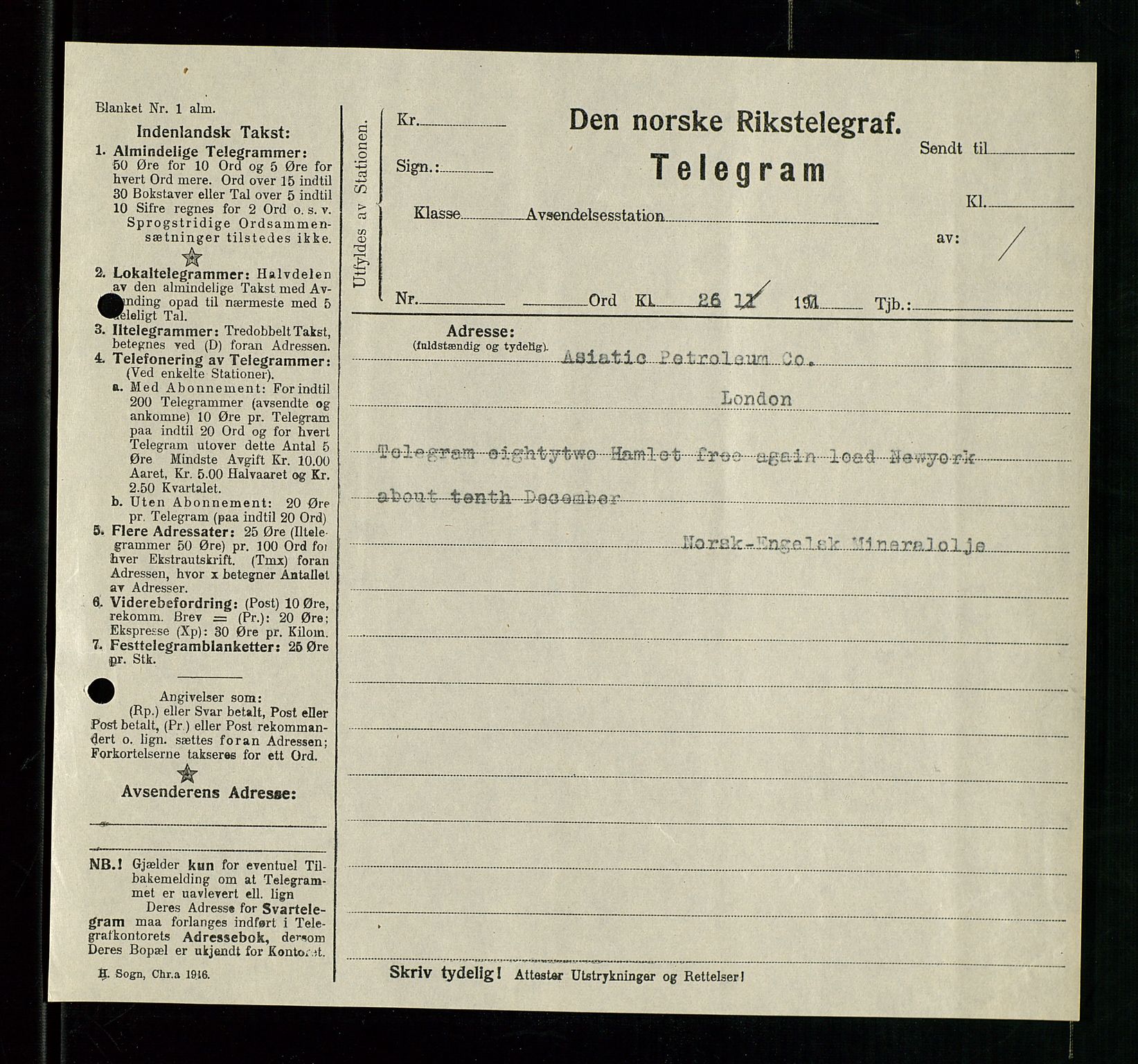 Pa 1521 - A/S Norske Shell, AV/SAST-A-101915/E/Ea/Eaa/L0001: Sjefskorrespondanse, 1917, p. 76