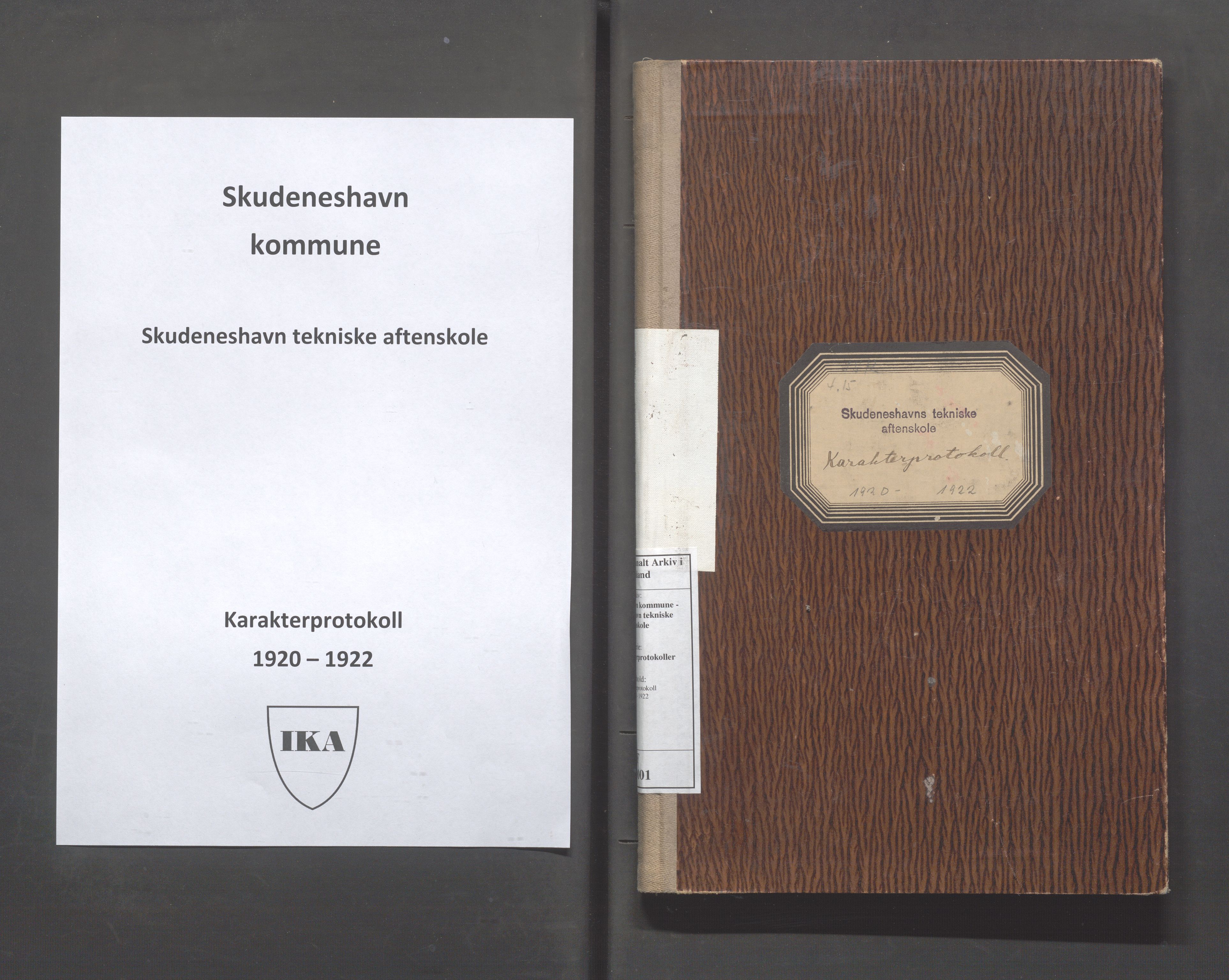 Skudeneshavn kommune - Skudeneshavn tekniske aftenskole, IKAR/A-376/L/L0001: Karakterprotokoll, 1920-1922, p. 1