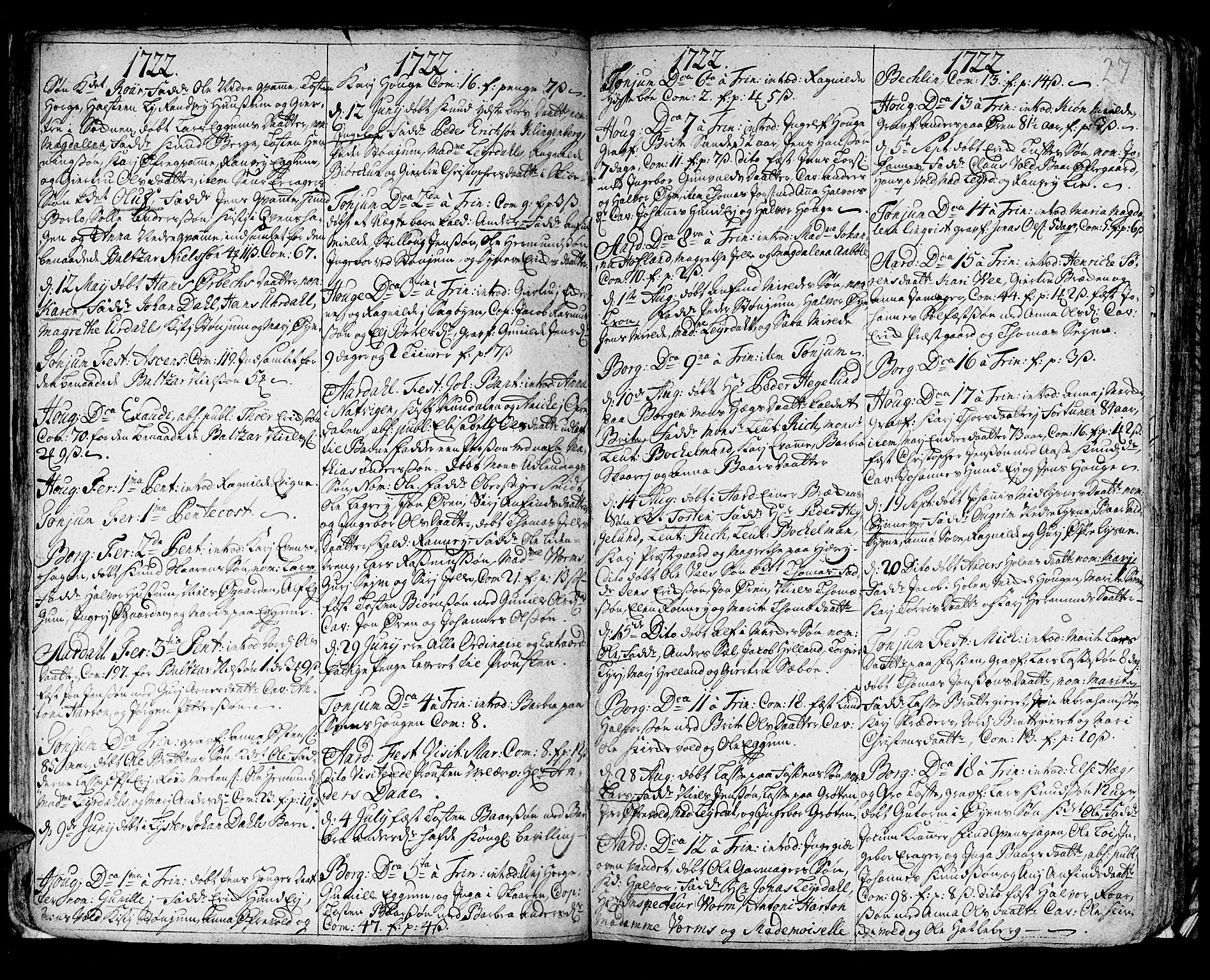 Lærdal sokneprestembete, SAB/A-81201: Parish register (official) no. A 1, 1711-1752, p. 27