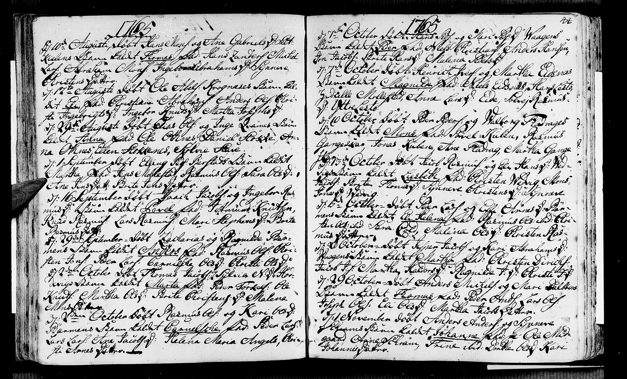 Selje sokneprestembete, AV/SAB-A-99938/H/Ha/Haa/Haaa: Parish register (official) no. A 5, 1760-1782, p. 44