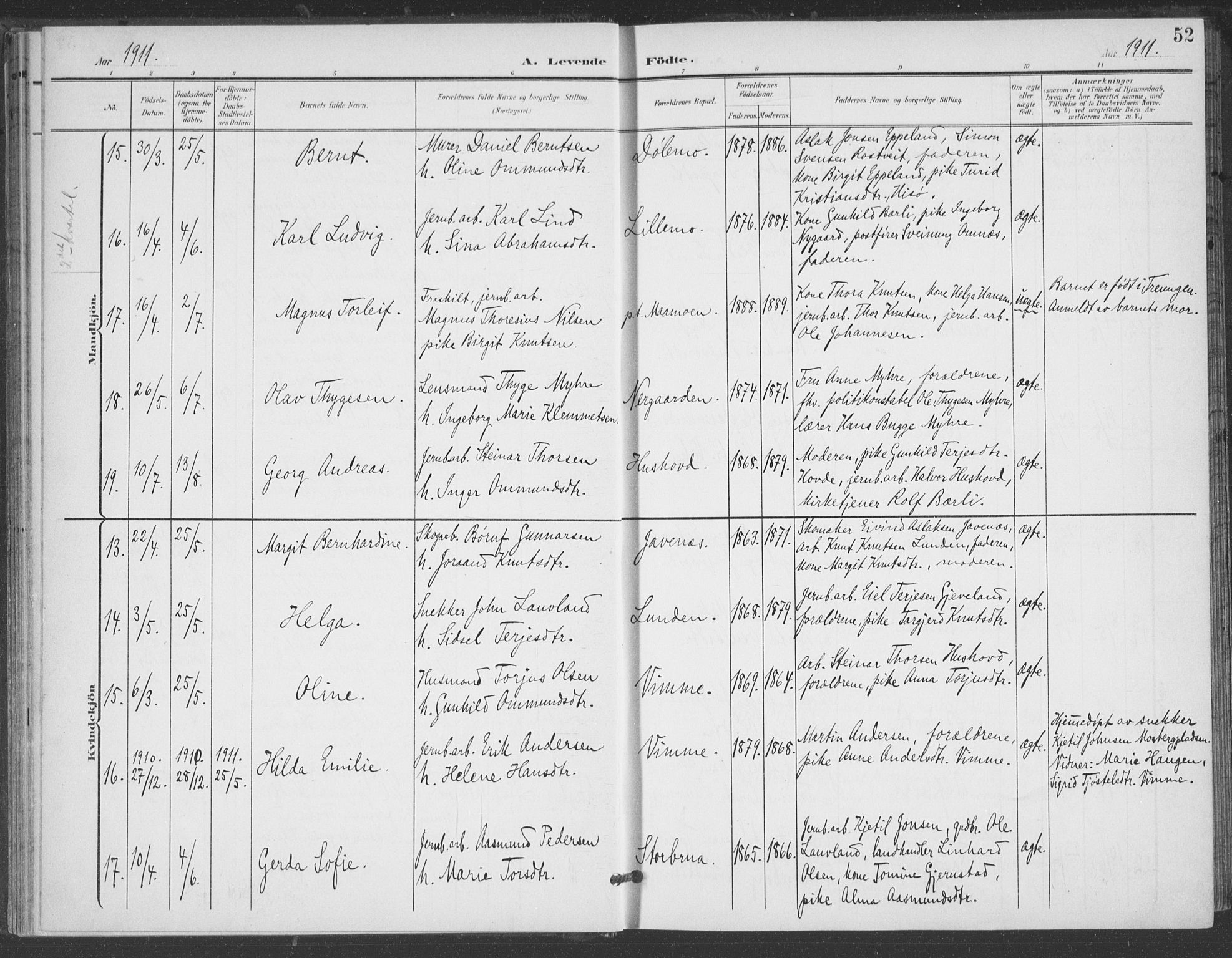 Åmli sokneprestkontor, AV/SAK-1111-0050/F/Fa/Fac/L0012: Parish register (official) no. A 12, 1900-1914, p. 52