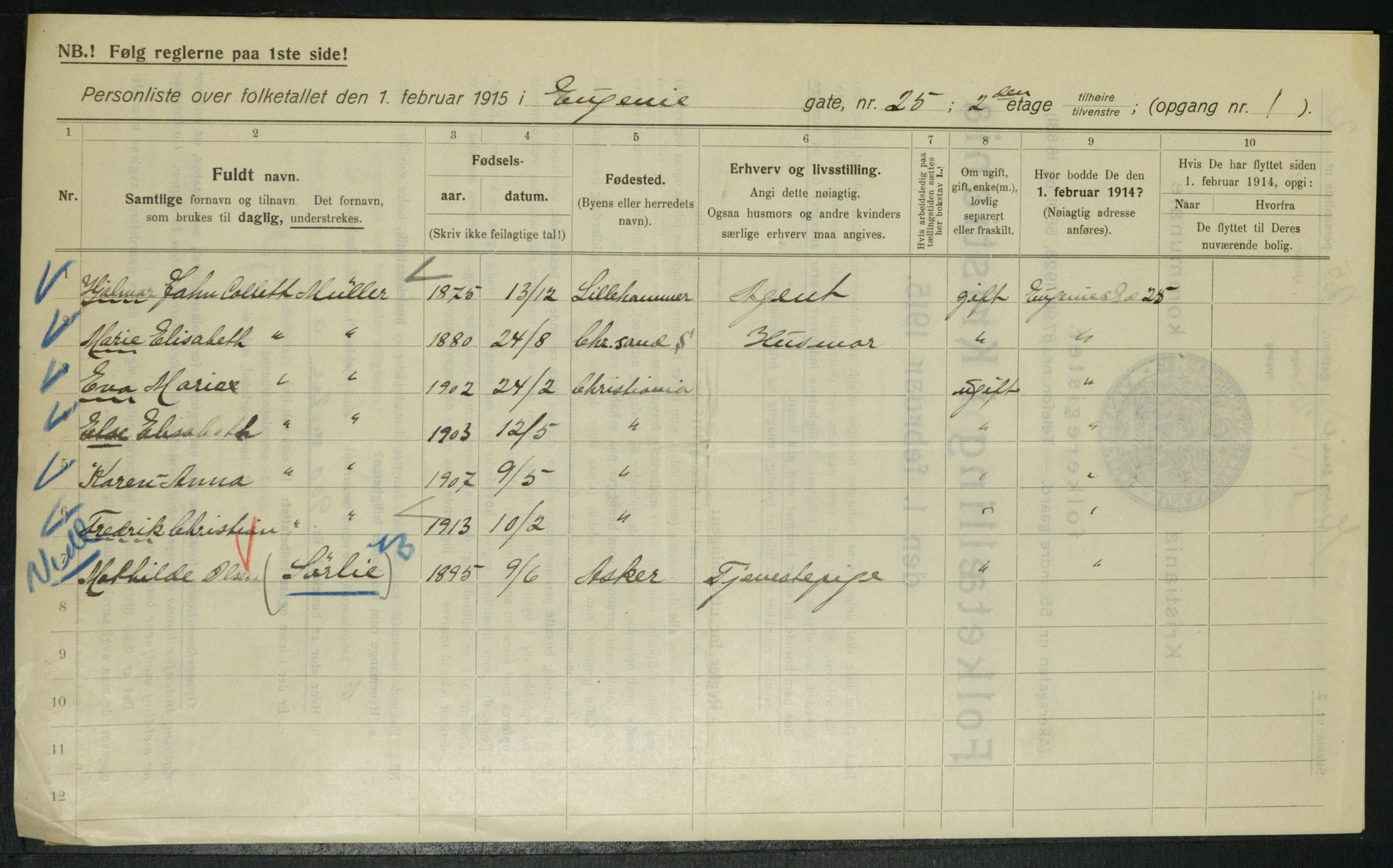 OBA, Municipal Census 1915 for Kristiania, 1915, p. 22434