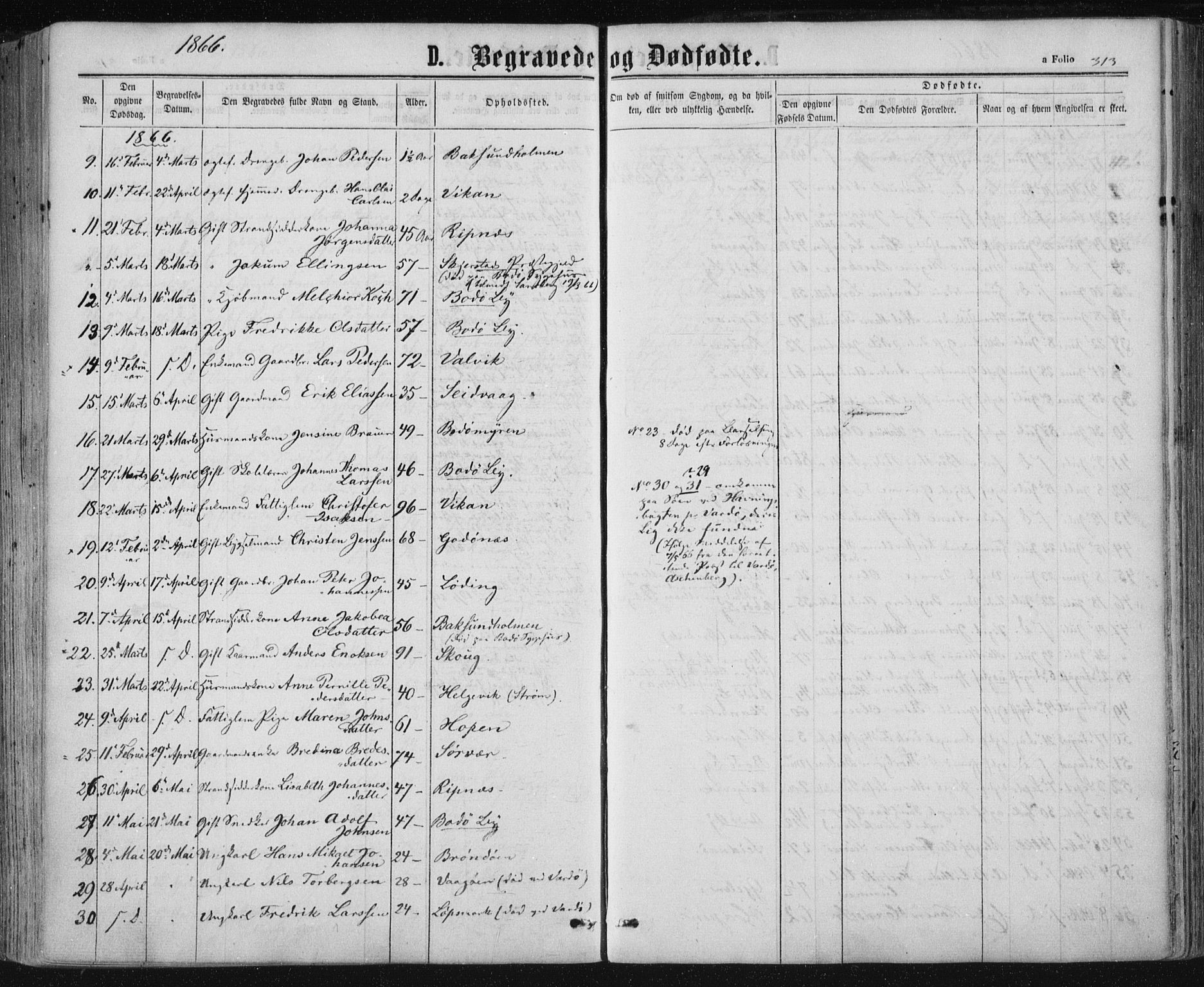 Ministerialprotokoller, klokkerbøker og fødselsregistre - Nordland, SAT/A-1459/801/L0008: Parish register (official) no. 801A08, 1864-1875, p. 313