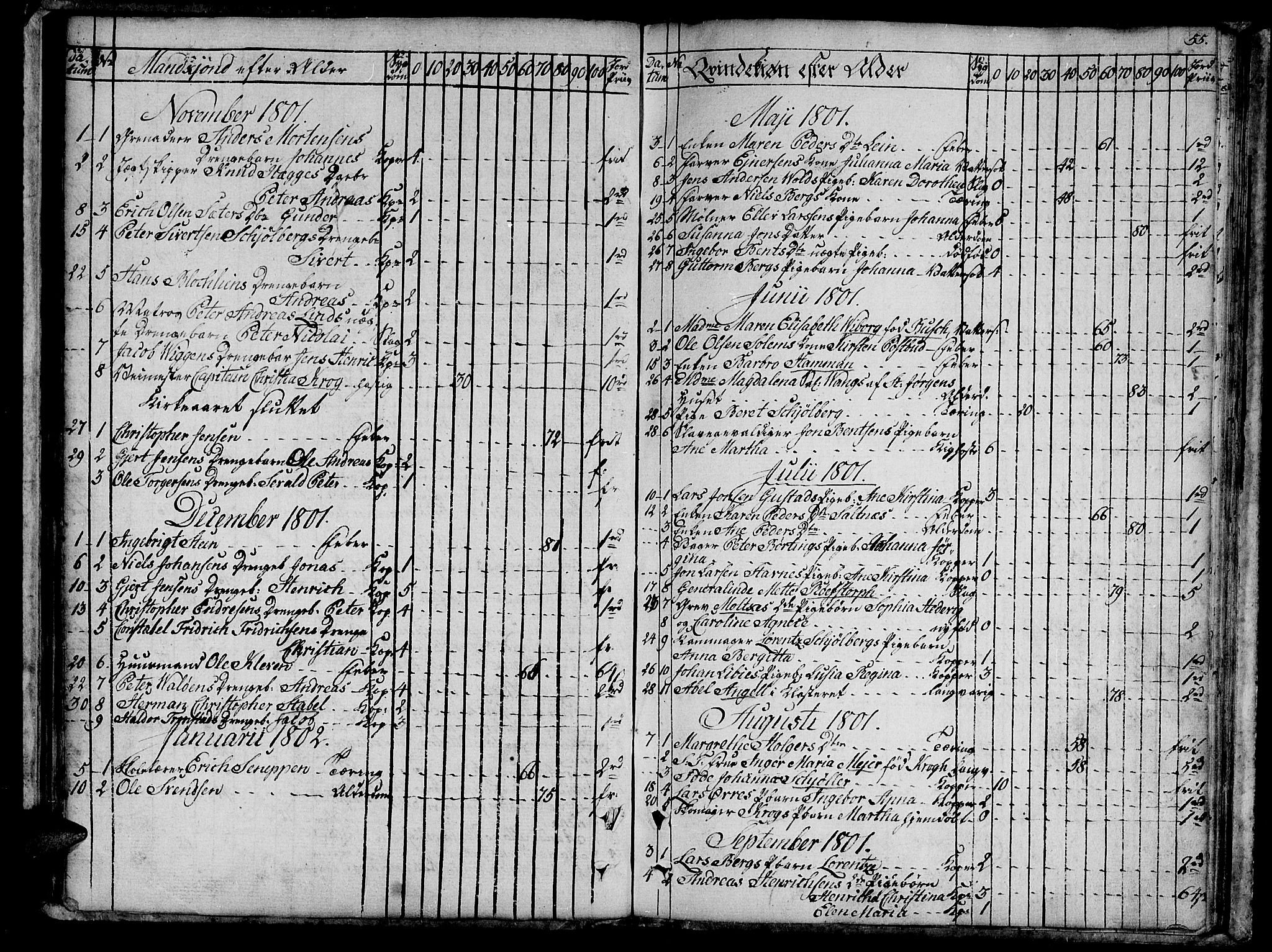 Ministerialprotokoller, klokkerbøker og fødselsregistre - Sør-Trøndelag, SAT/A-1456/601/L0040: Parish register (official) no. 601A08, 1783-1818, p. 55