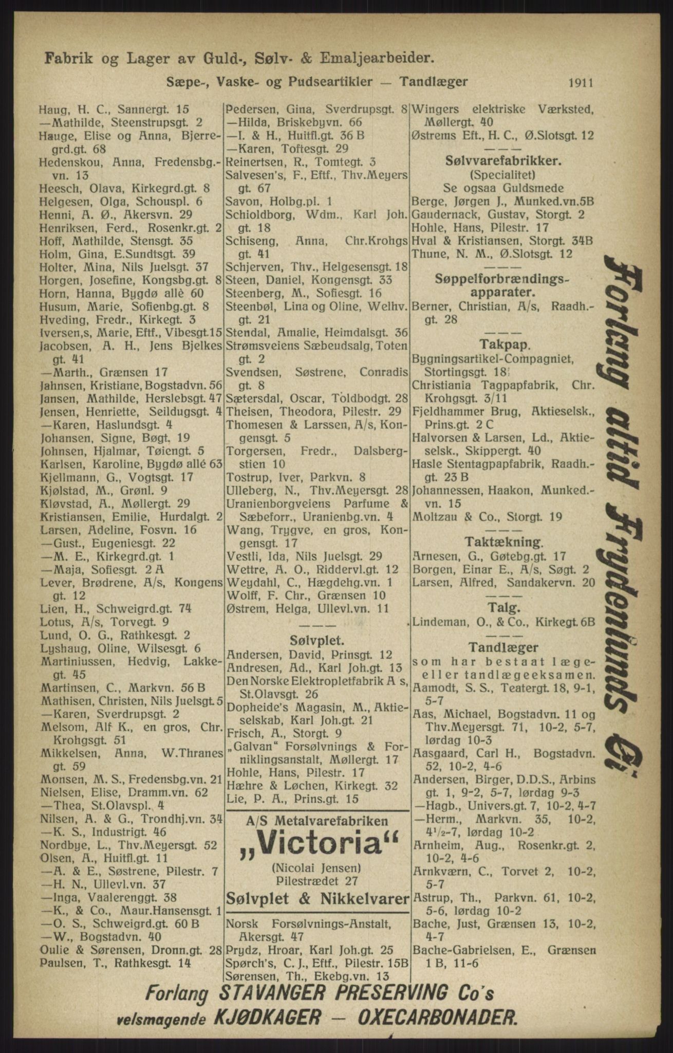 Kristiania/Oslo adressebok, PUBL/-, 1915, p. 1911