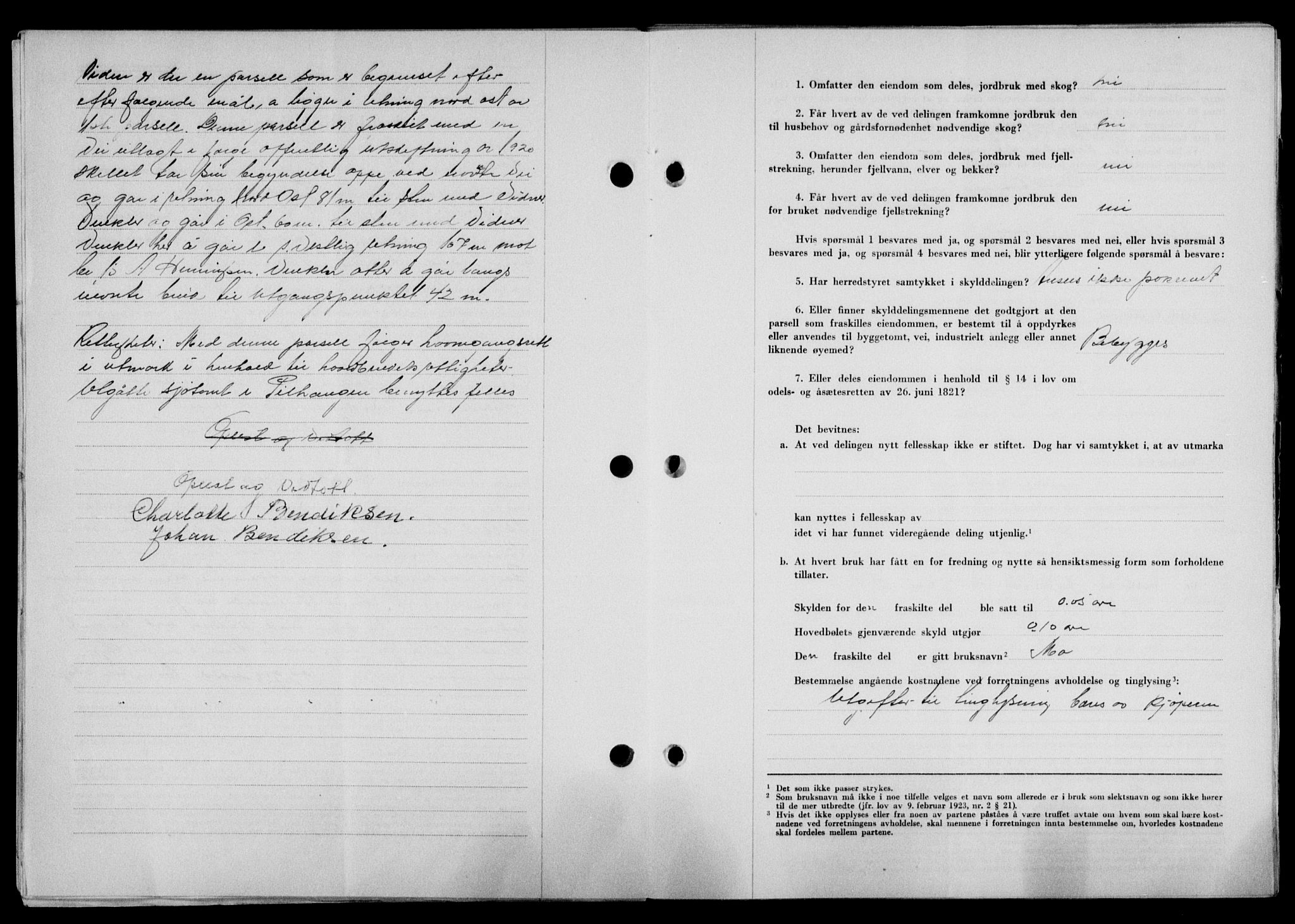 Lofoten sorenskriveri, SAT/A-0017/1/2/2C/L0020a: Mortgage book no. 20a, 1948-1949, Diary no: : 1051/1949