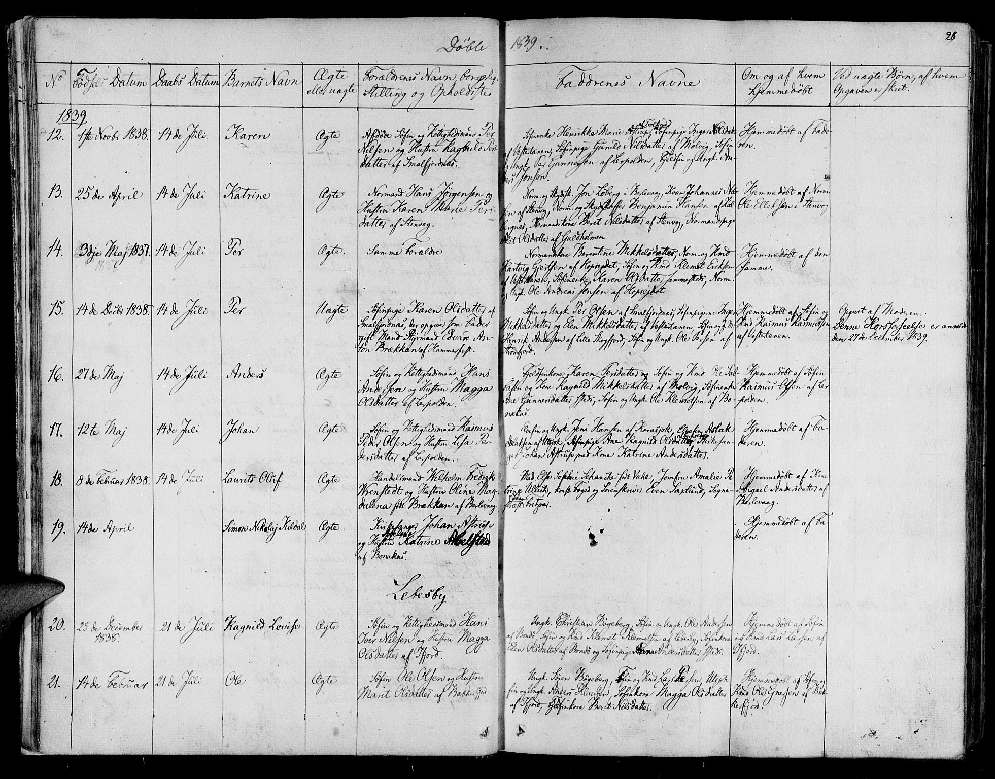 Lebesby sokneprestkontor, SATØ/S-1353/H/Ha/L0003kirke: Parish register (official) no. 3, 1833-1852, p. 26