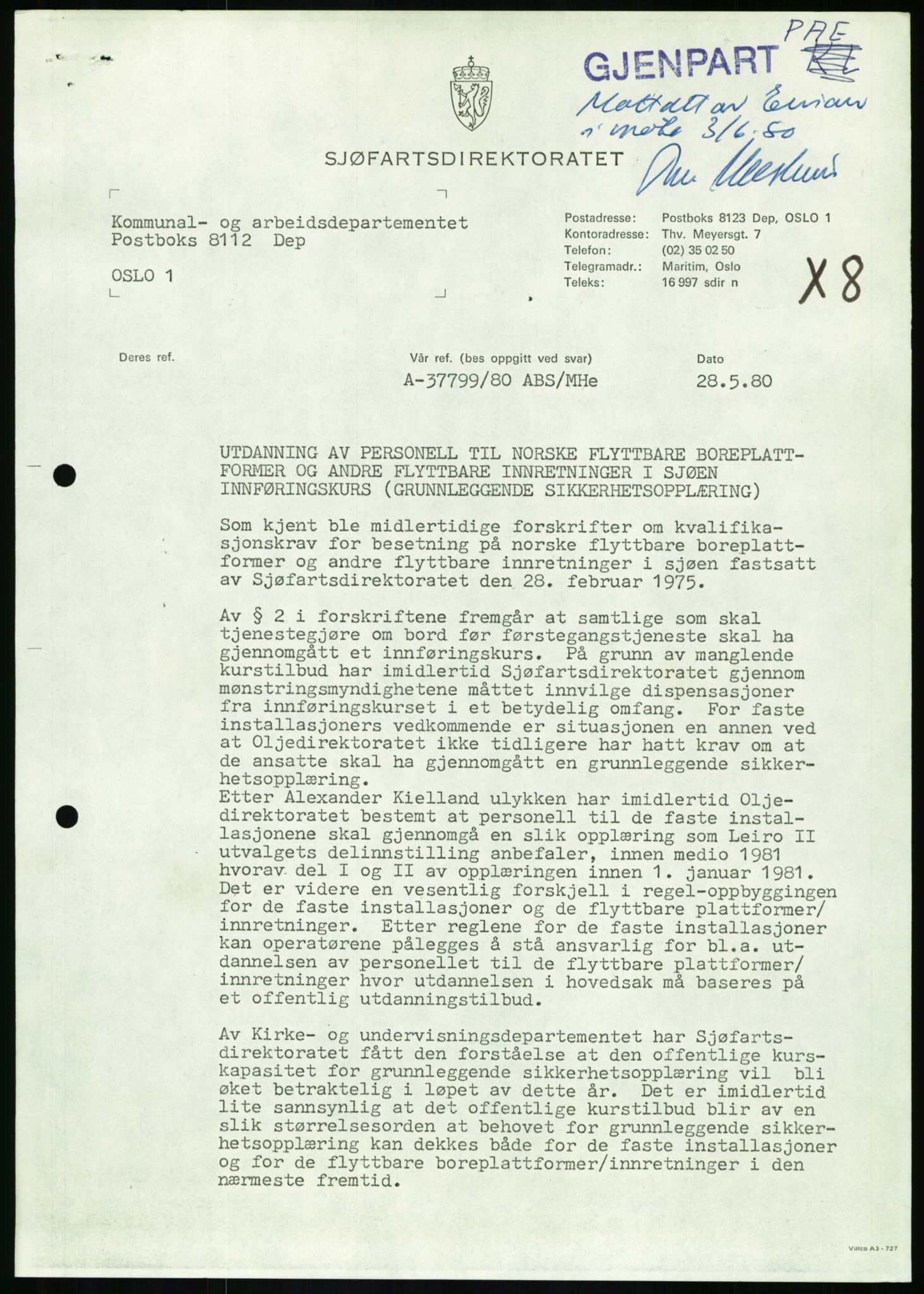 Justisdepartementet, Granskningskommisjonen ved Alexander Kielland-ulykken 27.3.1980, RA/S-1165/D/L0020: X Opplæring/Kompetanse (Doku.liste + X1-X18 av 18)/Y Forskningsprosjekter (Doku.liste + Y1-Y7 av 9), 1980-1981, p. 32