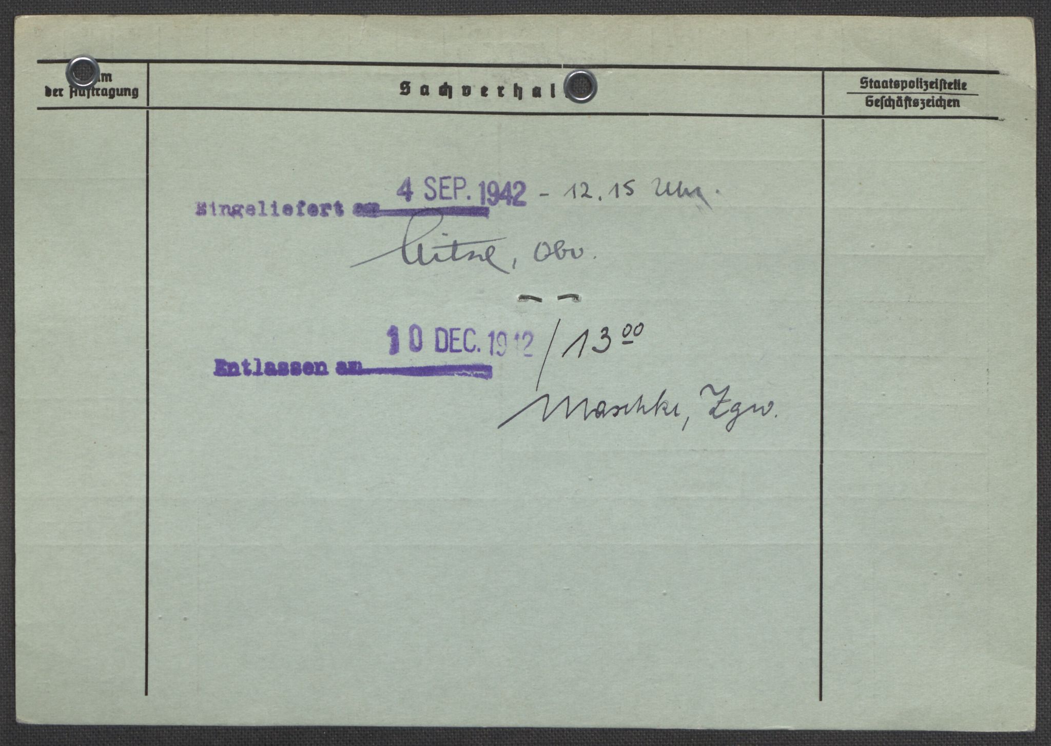 Befehlshaber der Sicherheitspolizei und des SD, RA/RAFA-5969/E/Ea/Eaa/L0008: Register over norske fanger i Møllergata 19: Oelze-Ru, 1940-1945, p. 499