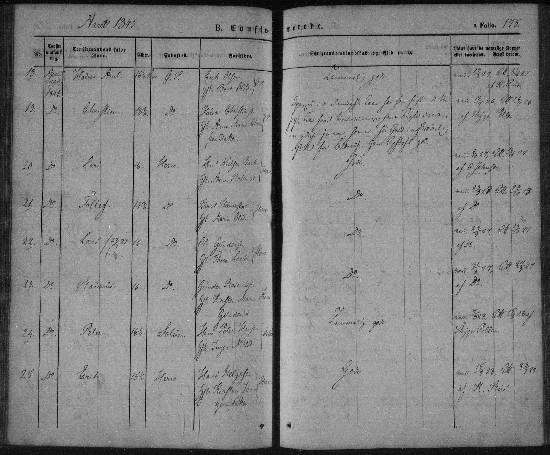 Porsgrunn kirkebøker , AV/SAKO-A-104/F/Fa/L0006: Parish register (official) no. 6, 1841-1857, p. 175