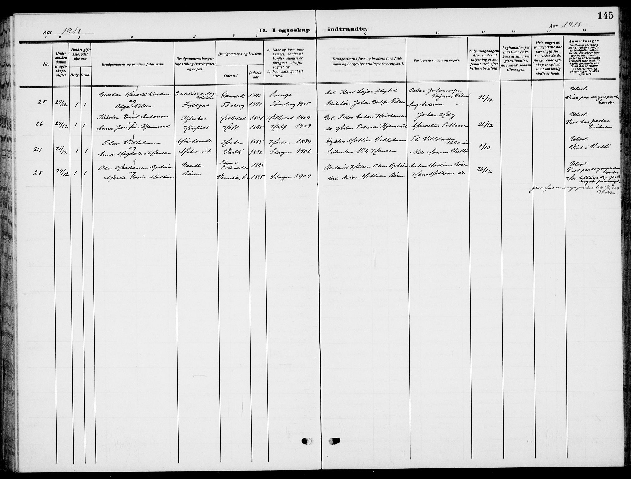 Sem kirkebøker, AV/SAKO-A-5/G/Gb/L0004: Parish register (copy) no. II 4, 1914-1937, p. 145