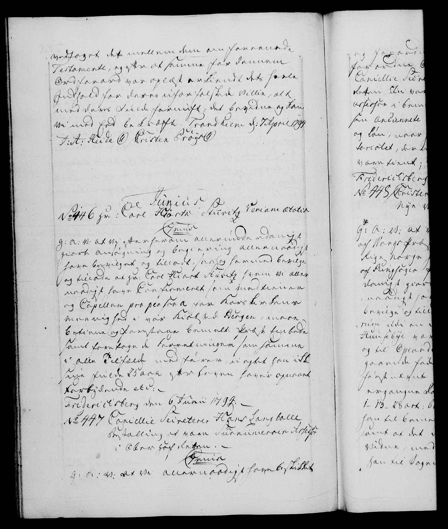 Danske Kanselli 1572-1799, RA/EA-3023/F/Fc/Fca/Fcaa/L0055: Norske registre, 1794, p. 245b