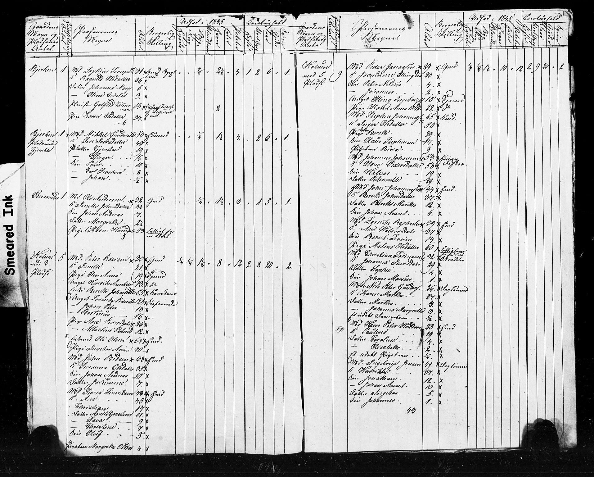 , Census 1845 for Skogn, 1845, p. 39