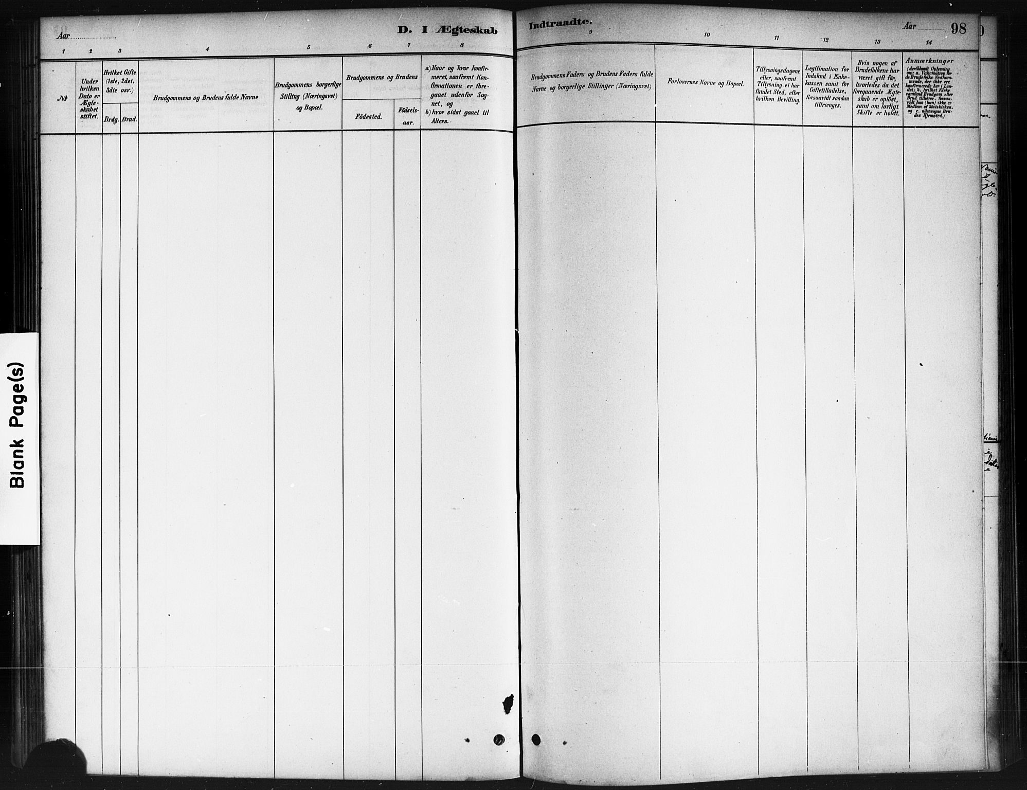 Ås prestekontor Kirkebøker, AV/SAO-A-10894/F/Fb/L0001: Parish register (official) no. II 1, 1881-1895, p. 98