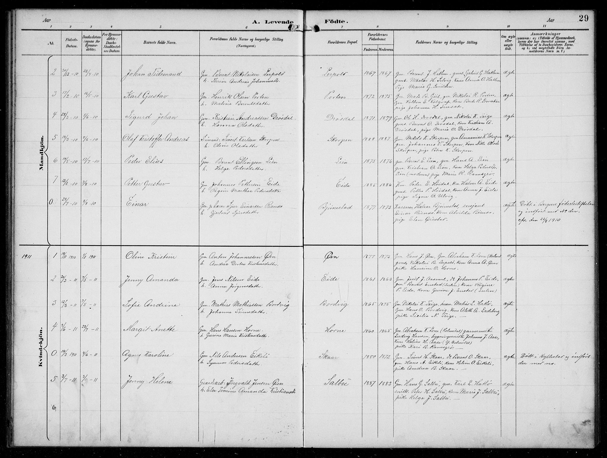 Hyllestad sokneprestembete, AV/SAB-A-80401: Parish register (copy) no. C 3, 1894-1913, p. 29