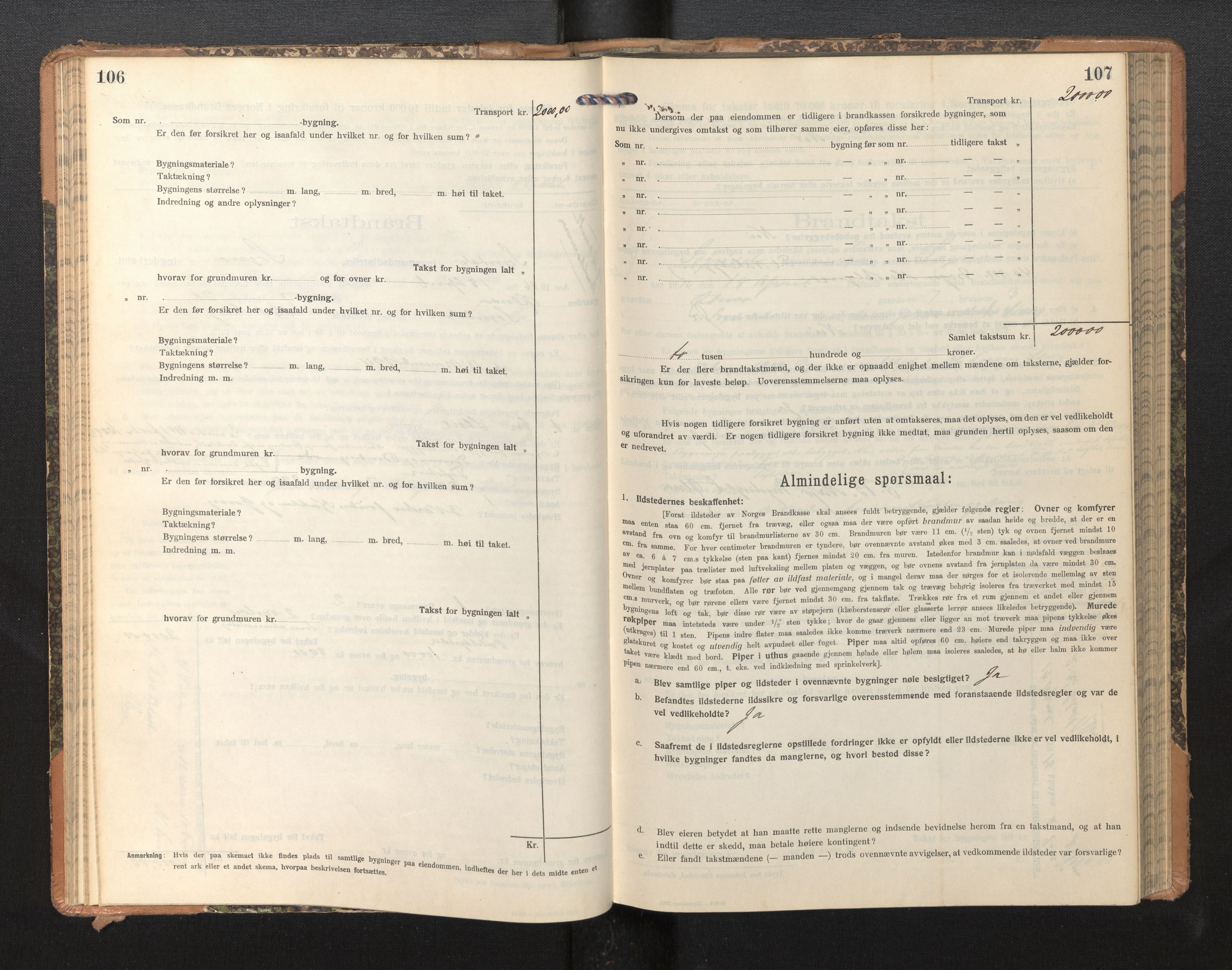 Lensmannen i Sogndal, AV/SAB-A-29901/0012/L0011: Branntakstprotokoll, skjematakst, 1914-1922, p. 106-107