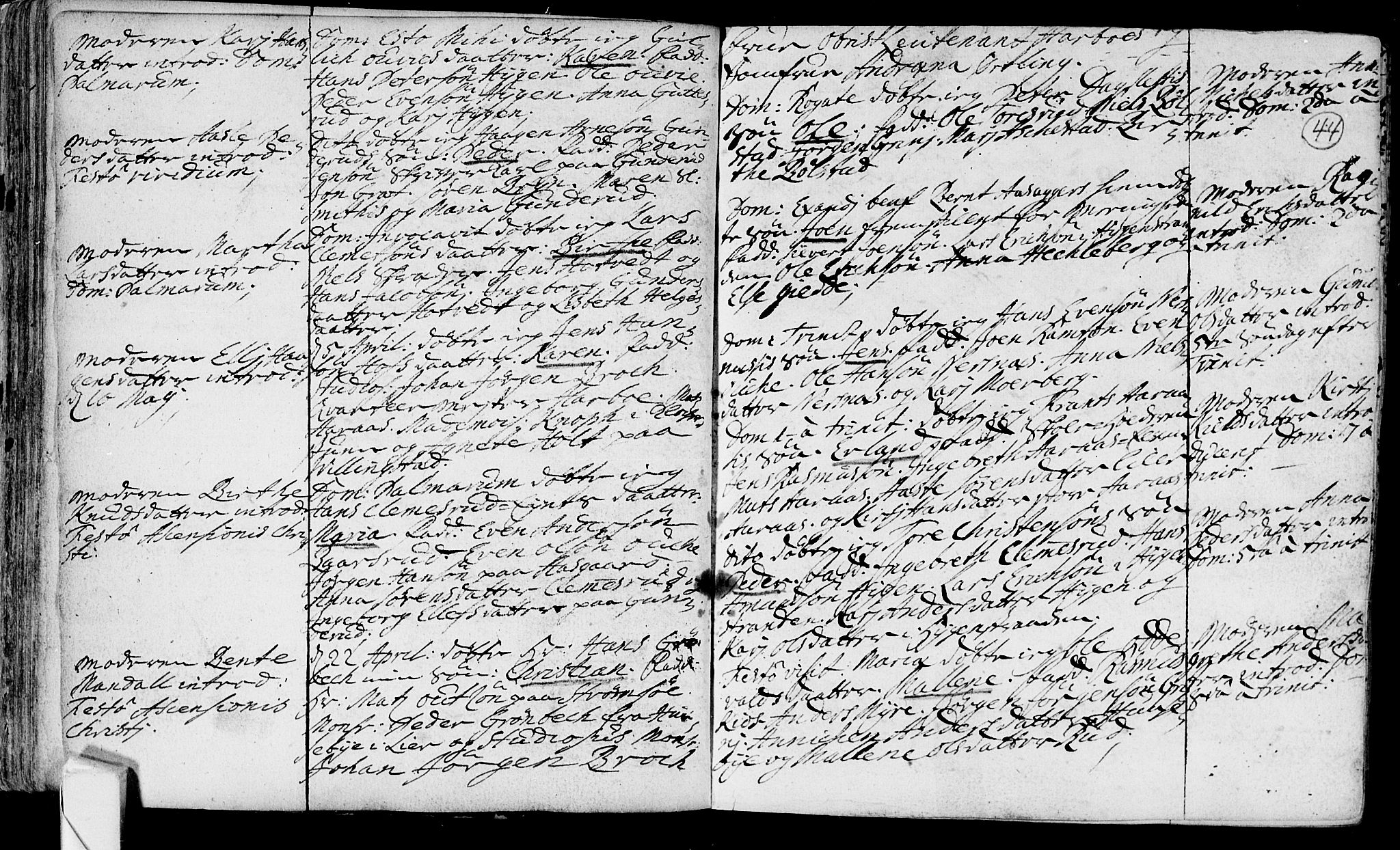 Røyken kirkebøker, SAKO/A-241/F/Fa/L0002: Parish register (official) no. 2, 1731-1782, p. 44