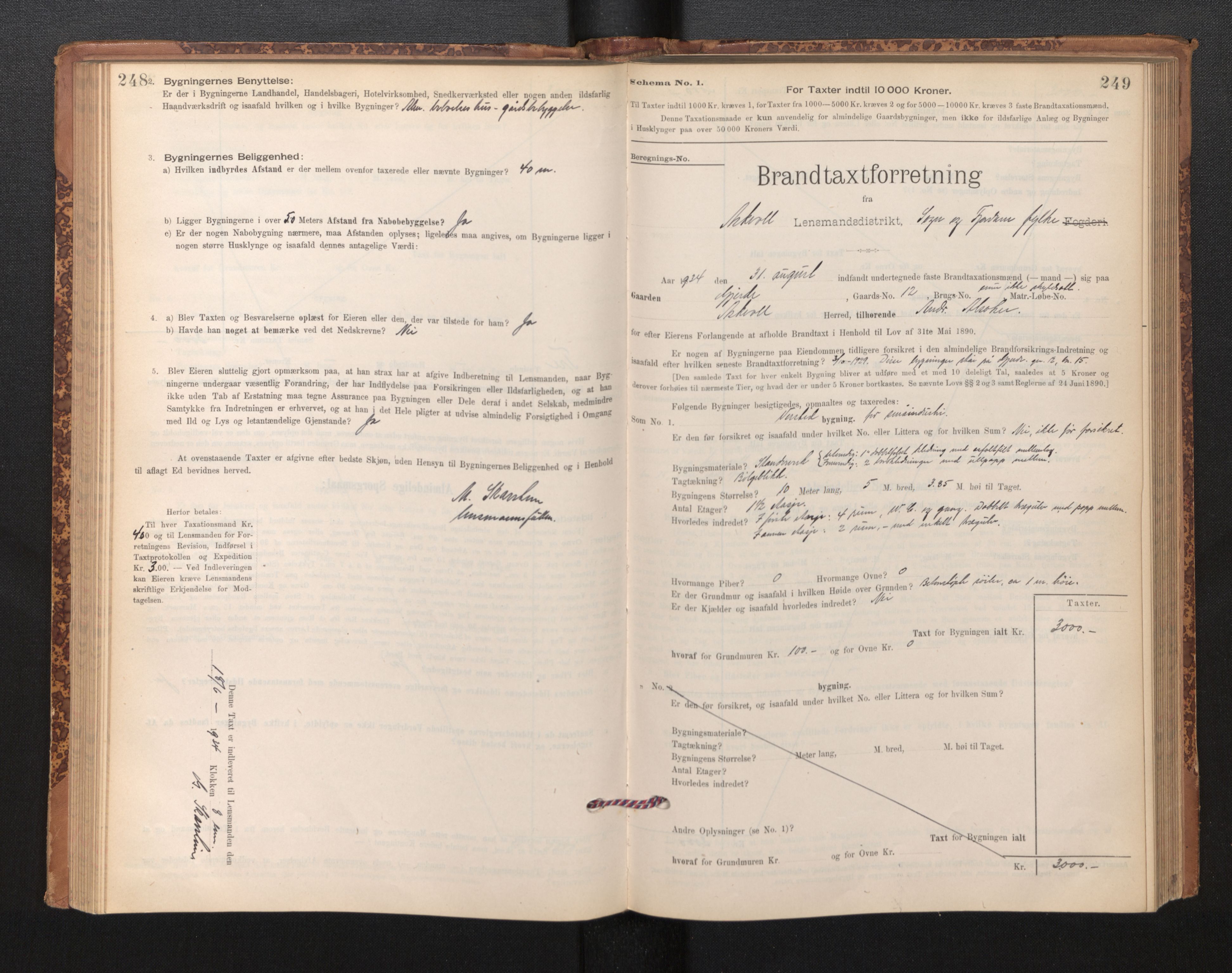 Lensmannen i Askvoll, AV/SAB-A-26301/0012/L0004: Branntakstprotokoll, skjematakst og liste over branntakstmenn, 1895-1932, p. 248-249