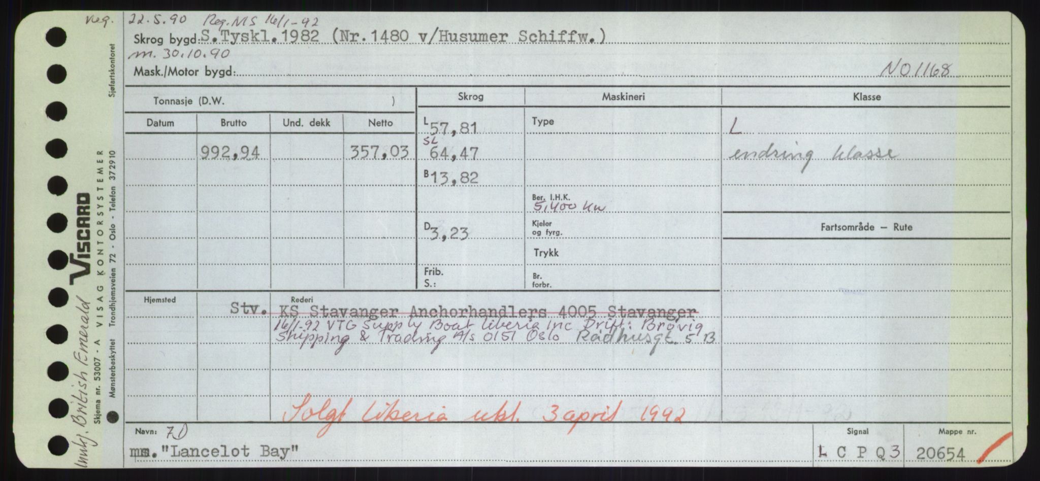 Sjøfartsdirektoratet med forløpere, Skipsmålingen, RA/S-1627/H/Hd/L0022: Fartøy, L-Lia, p. 121
