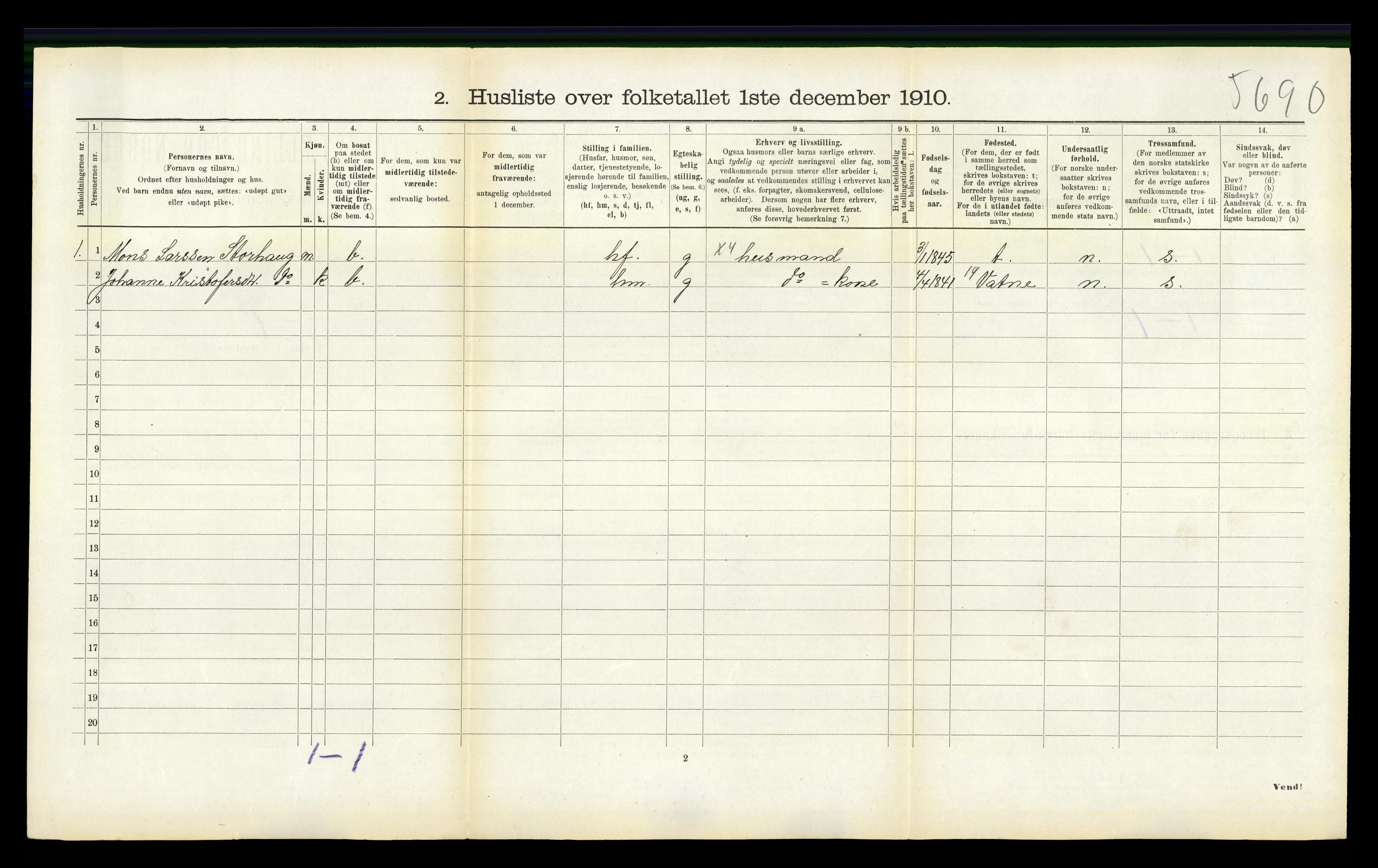 RA, 1910 census for Skodje, 1910, p. 284