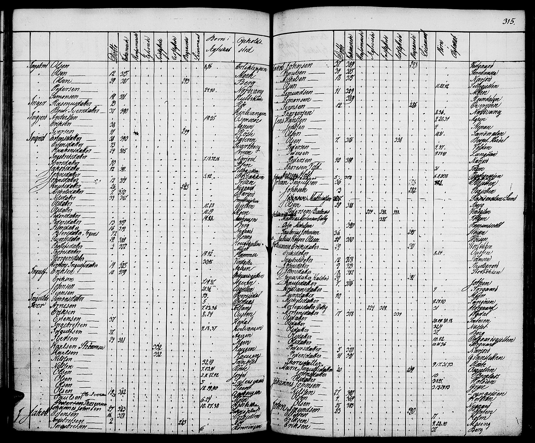 Tolga prestekontor, AV/SAH-PREST-062/K/L0005: Parish register (official) no. 5, 1836-1852, p. 315