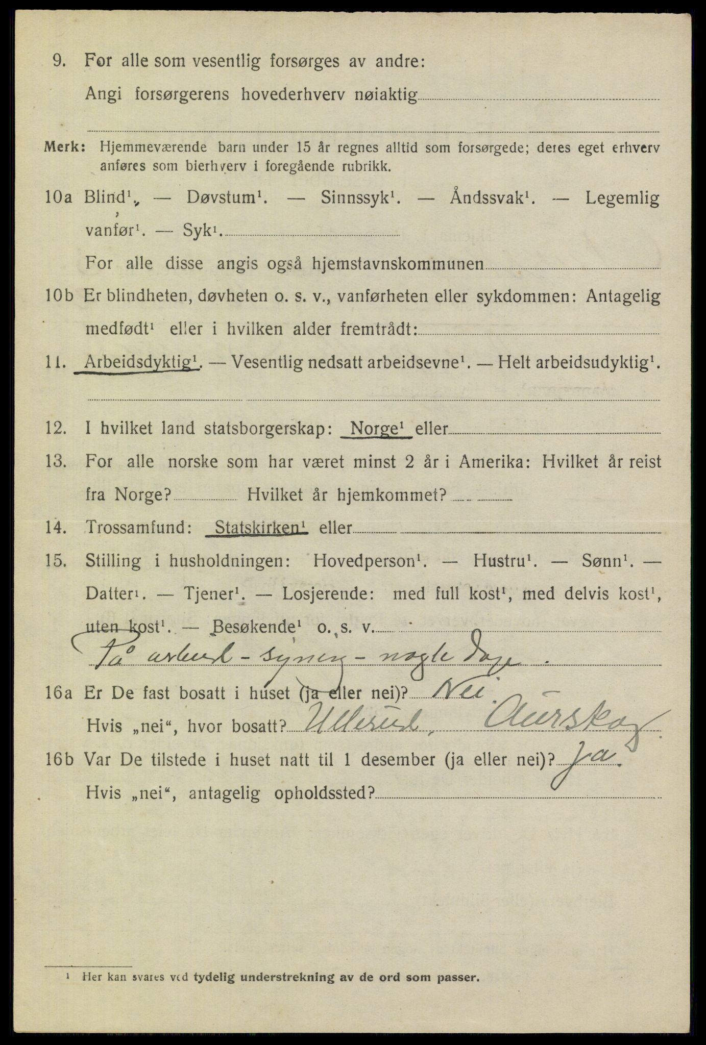 SAO, 1920 census for Aurskog, 1920, p. 4721