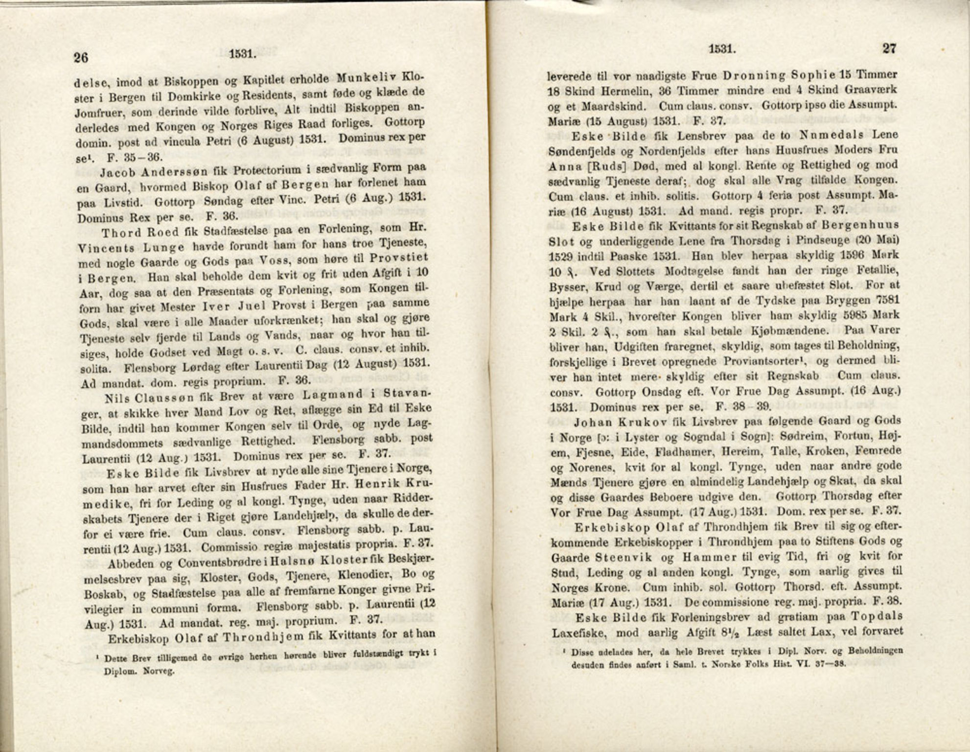 Publikasjoner utgitt av Det Norske Historiske Kildeskriftfond, PUBL/-/-/-: Norske Rigs-Registranter, bind 1, 1523-1571, p. 26-27