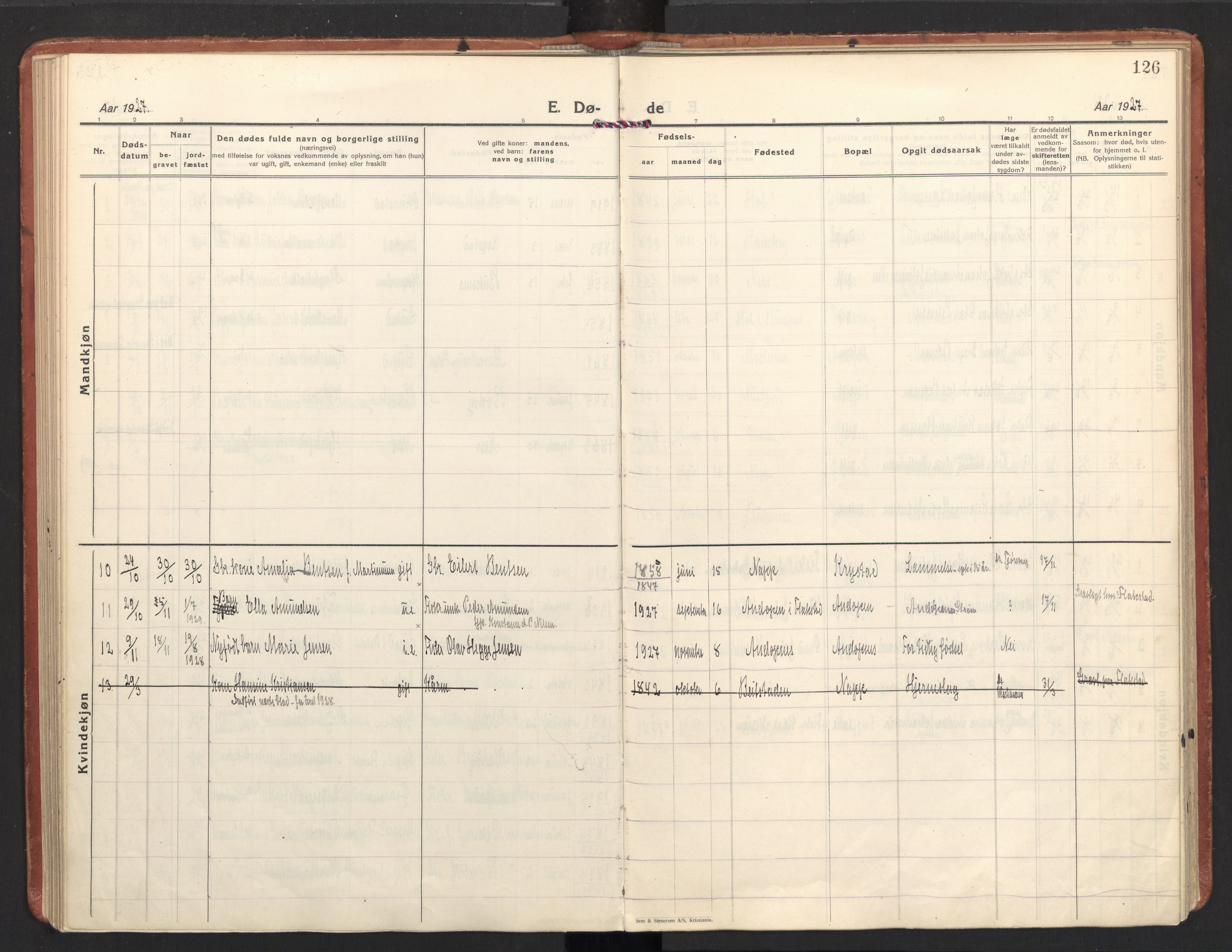 Ministerialprotokoller, klokkerbøker og fødselsregistre - Nordland, SAT/A-1459/885/L1211: Parish register (official) no. 885A11, 1927-1938, p. 126