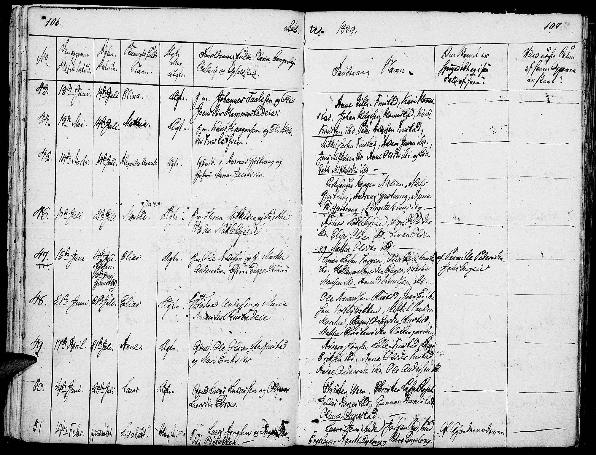 Løten prestekontor, AV/SAH-PREST-022/K/Ka/L0006: Parish register (official) no. 6, 1832-1849, p. 106-107