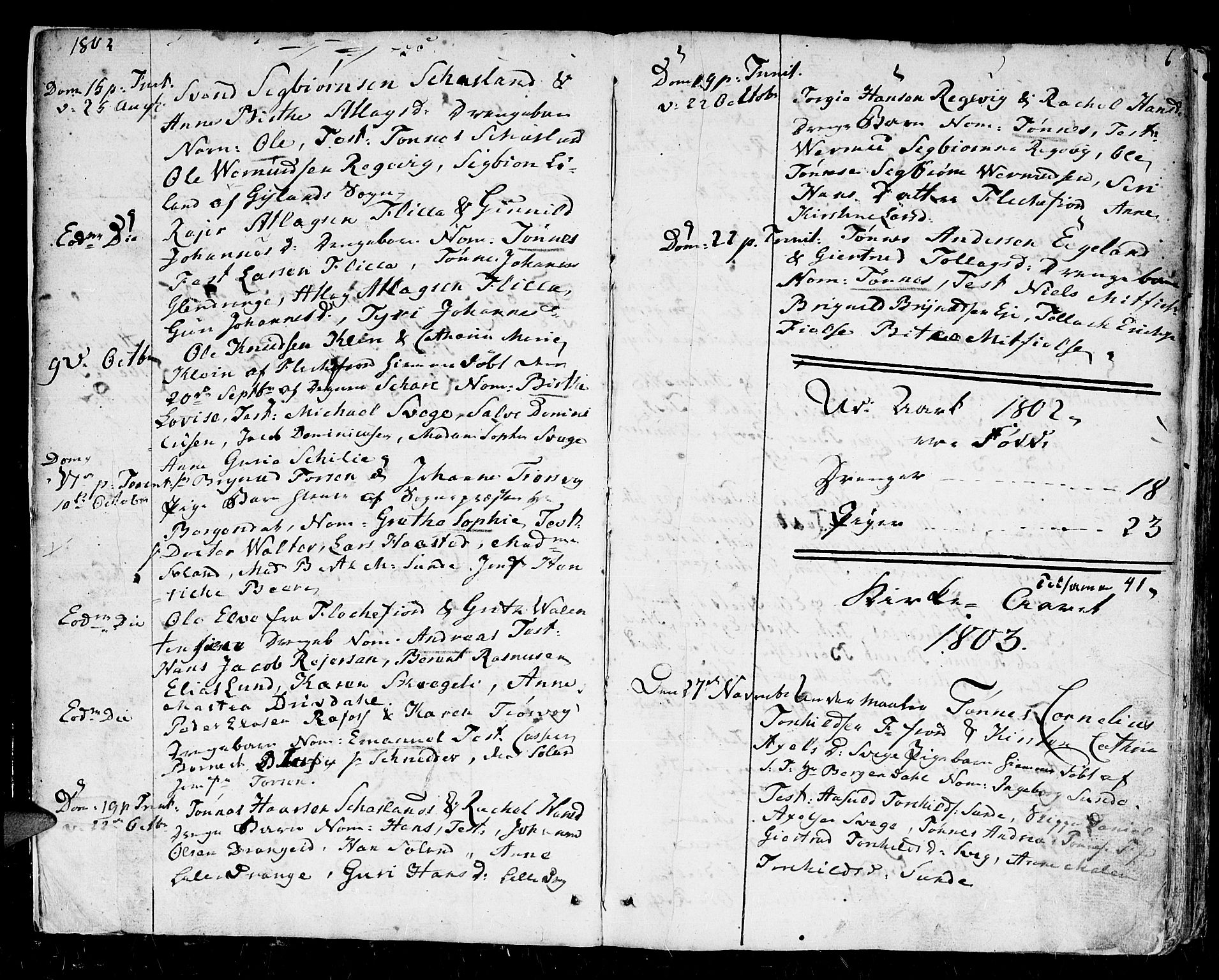 Flekkefjord sokneprestkontor, SAK/1111-0012/F/Fb/Fbc/L0002: Parish register (copy) no. B 2, 1801-1816, p. 6