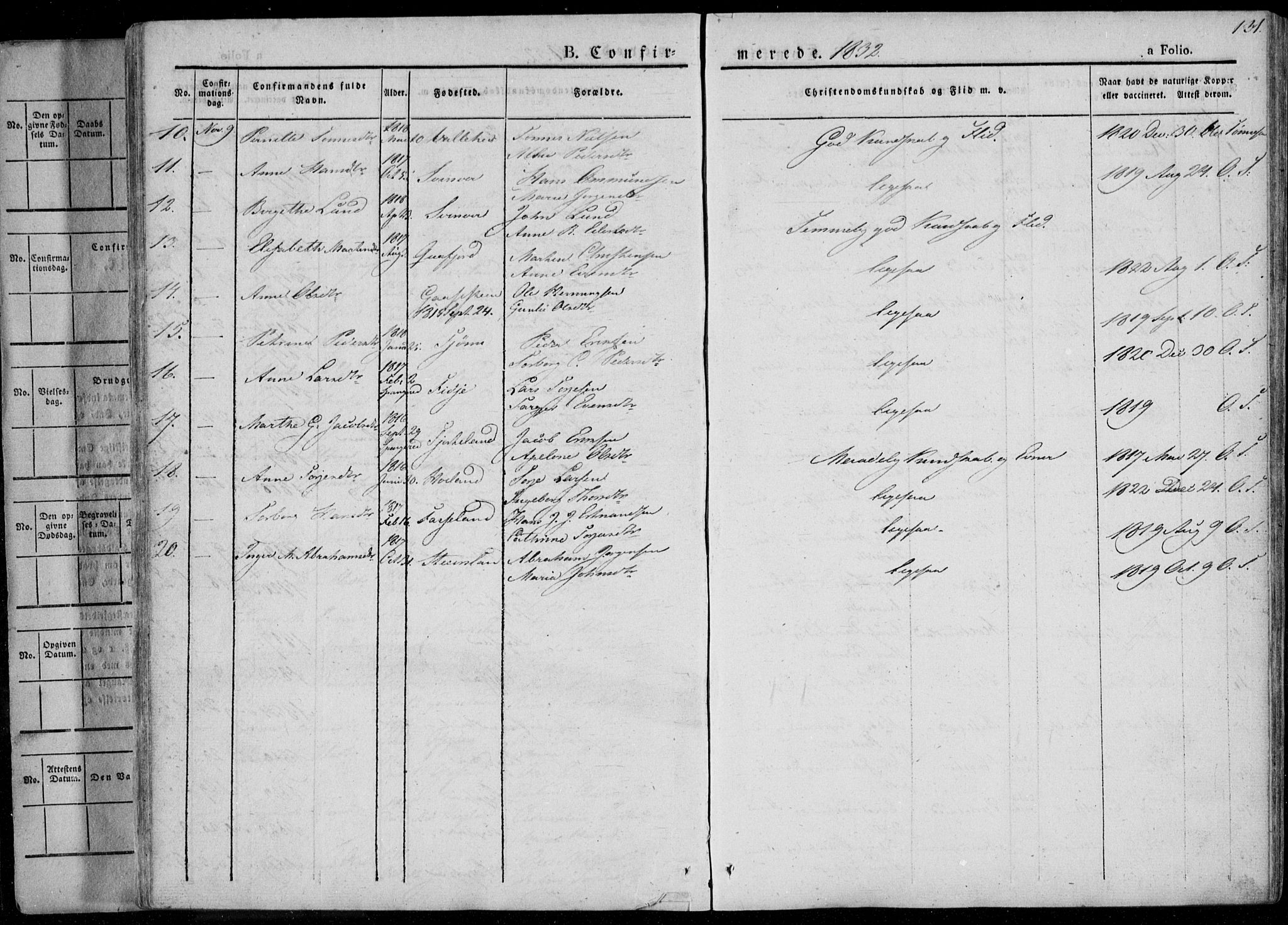 Sør-Audnedal sokneprestkontor, AV/SAK-1111-0039/F/Fa/Fab/L0006: Parish register (official) no. A 6, 1829-1855, p. 131