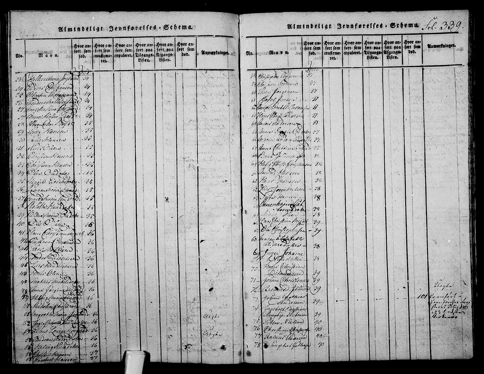 Stokke kirkebøker, SAKO/A-320/F/Fa/L0005: Parish register (official) no. I 5, 1815-1826, p. 339