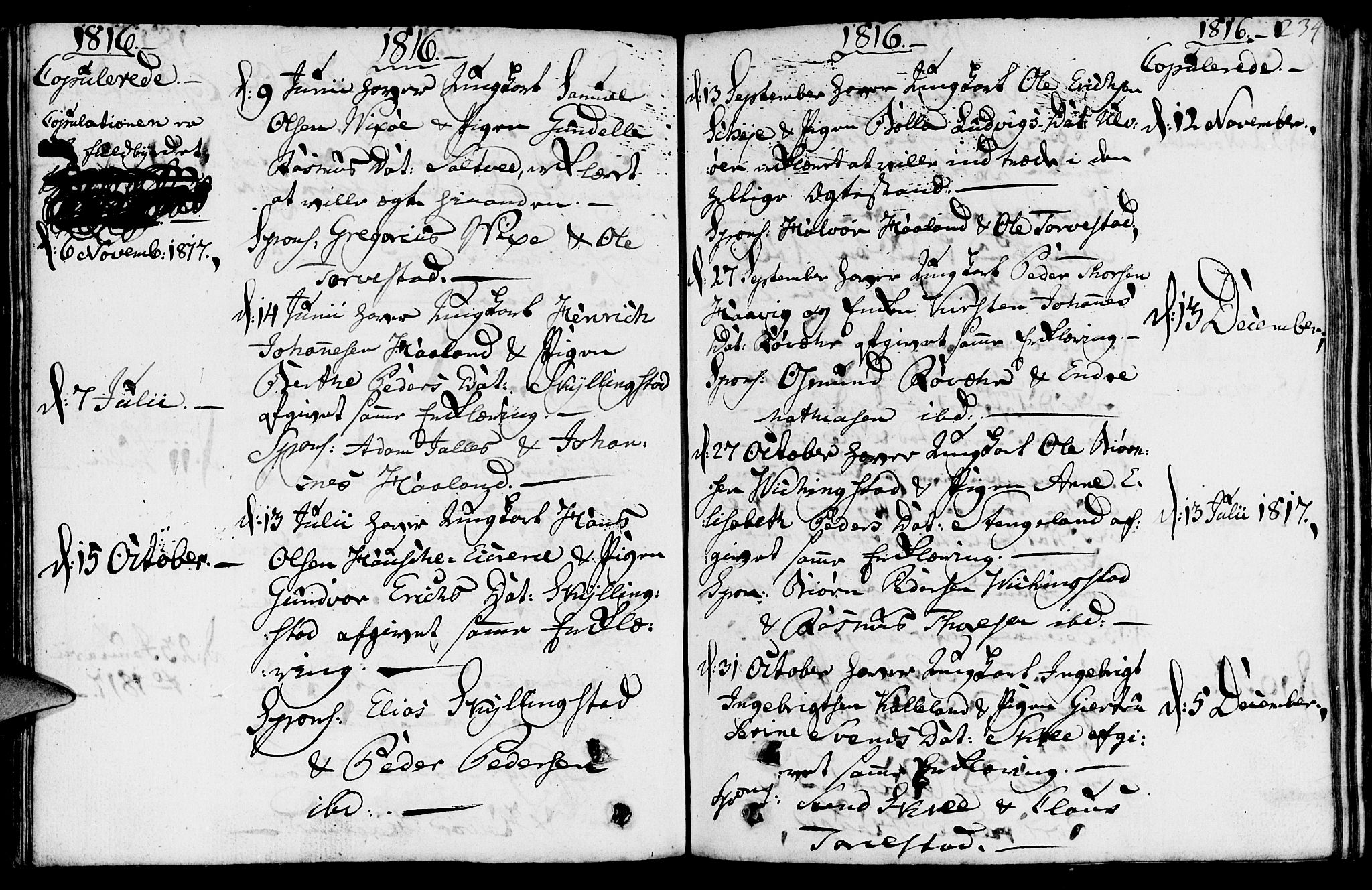 Torvastad sokneprestkontor, SAST/A -101857/H/Ha/Haa/L0002: Parish register (official) no. A 2, 1801-1817, p. 234