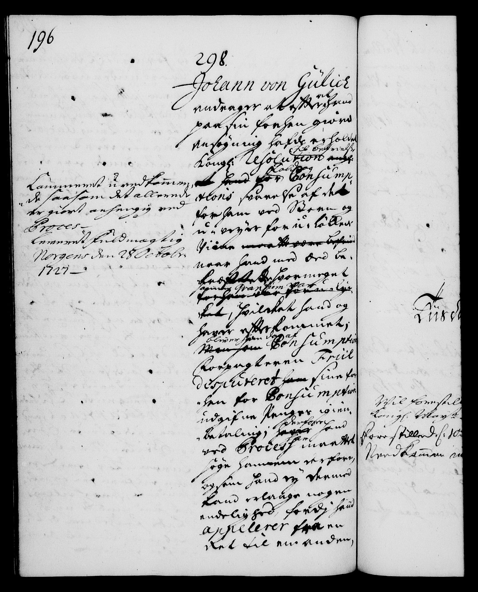 Rentekammeret, Kammerkanselliet, RA/EA-3111/G/Gh/Gha/L0009: Norsk ekstraktmemorialprotokoll (merket RK 53.54), 1726-1728, p. 196