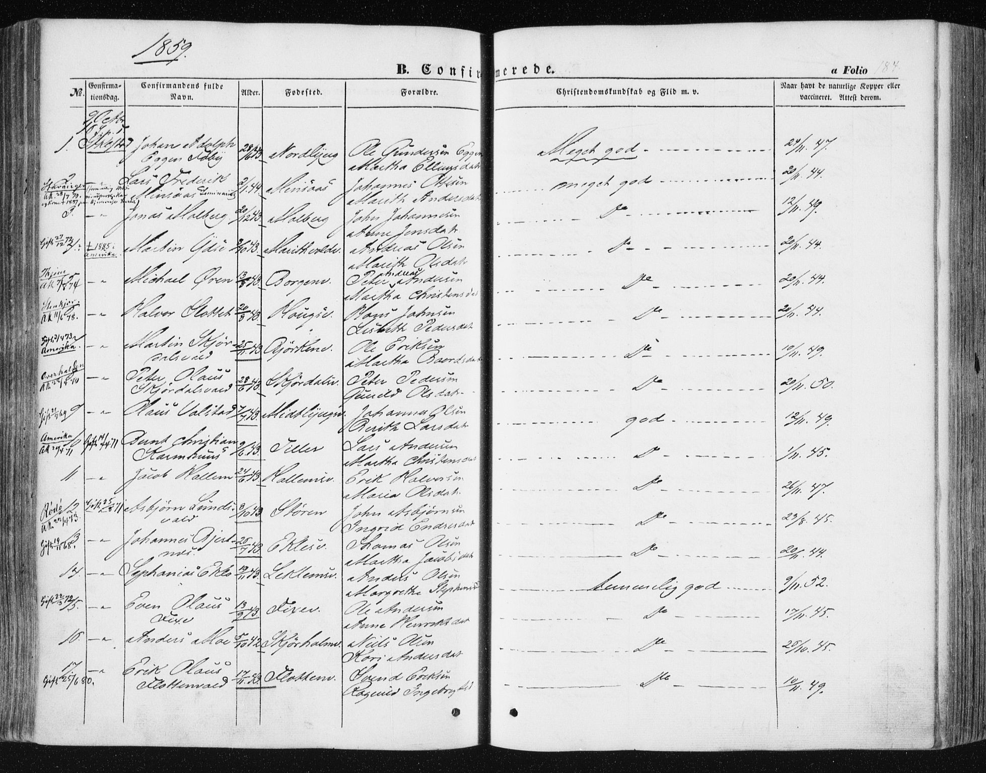 Ministerialprotokoller, klokkerbøker og fødselsregistre - Nord-Trøndelag, SAT/A-1458/723/L0240: Parish register (official) no. 723A09, 1852-1860, p. 184