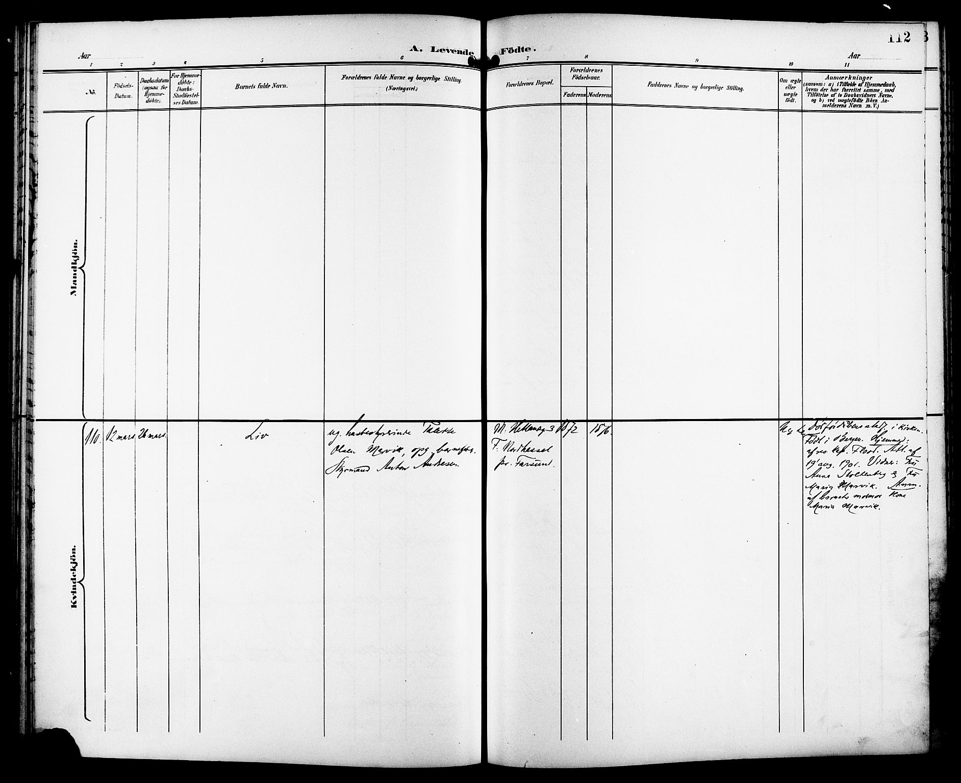 St. Petri sokneprestkontor, SAST/A-101813/001/30/30BB/L0008: Parish register (copy) no. B 8, 1897-1905, p. 112