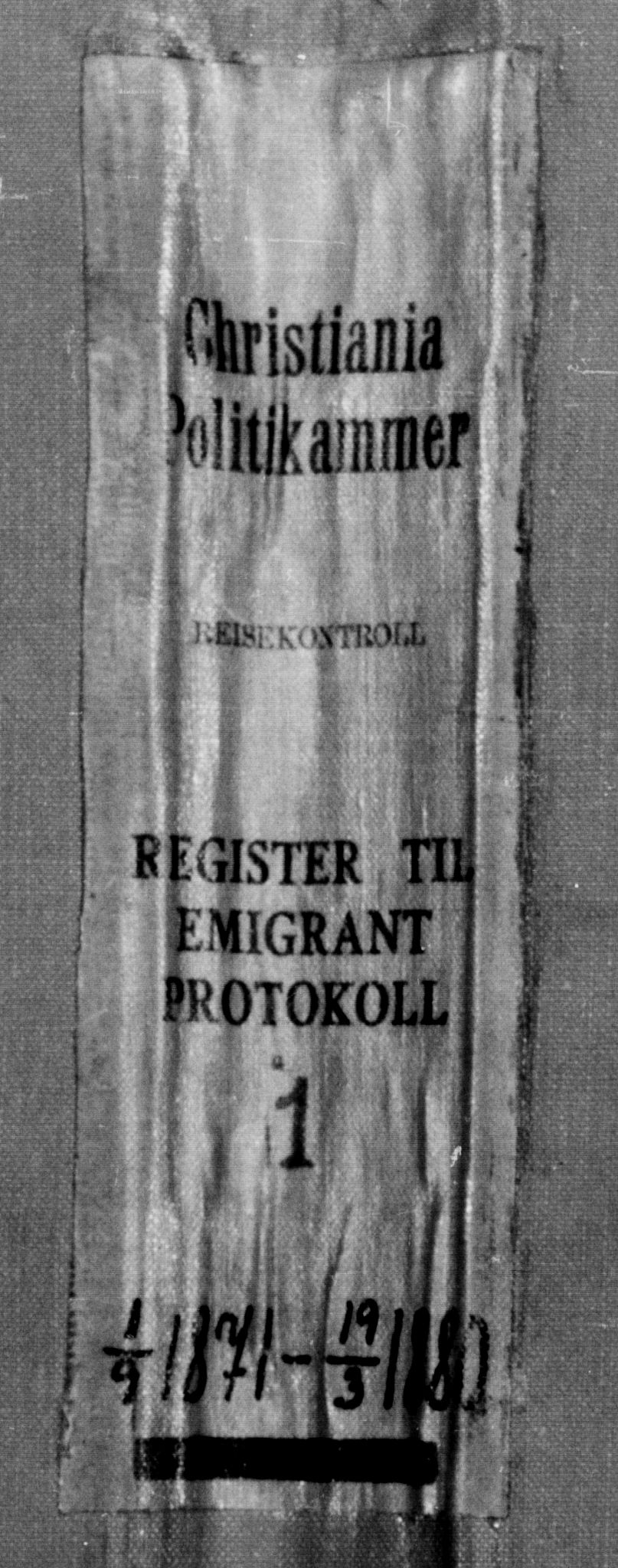 Oslo politidistrikt, SAO/A-10085/E/Ee/Eefa/L0001: Register til emigrantprotokollene, 1871-1880